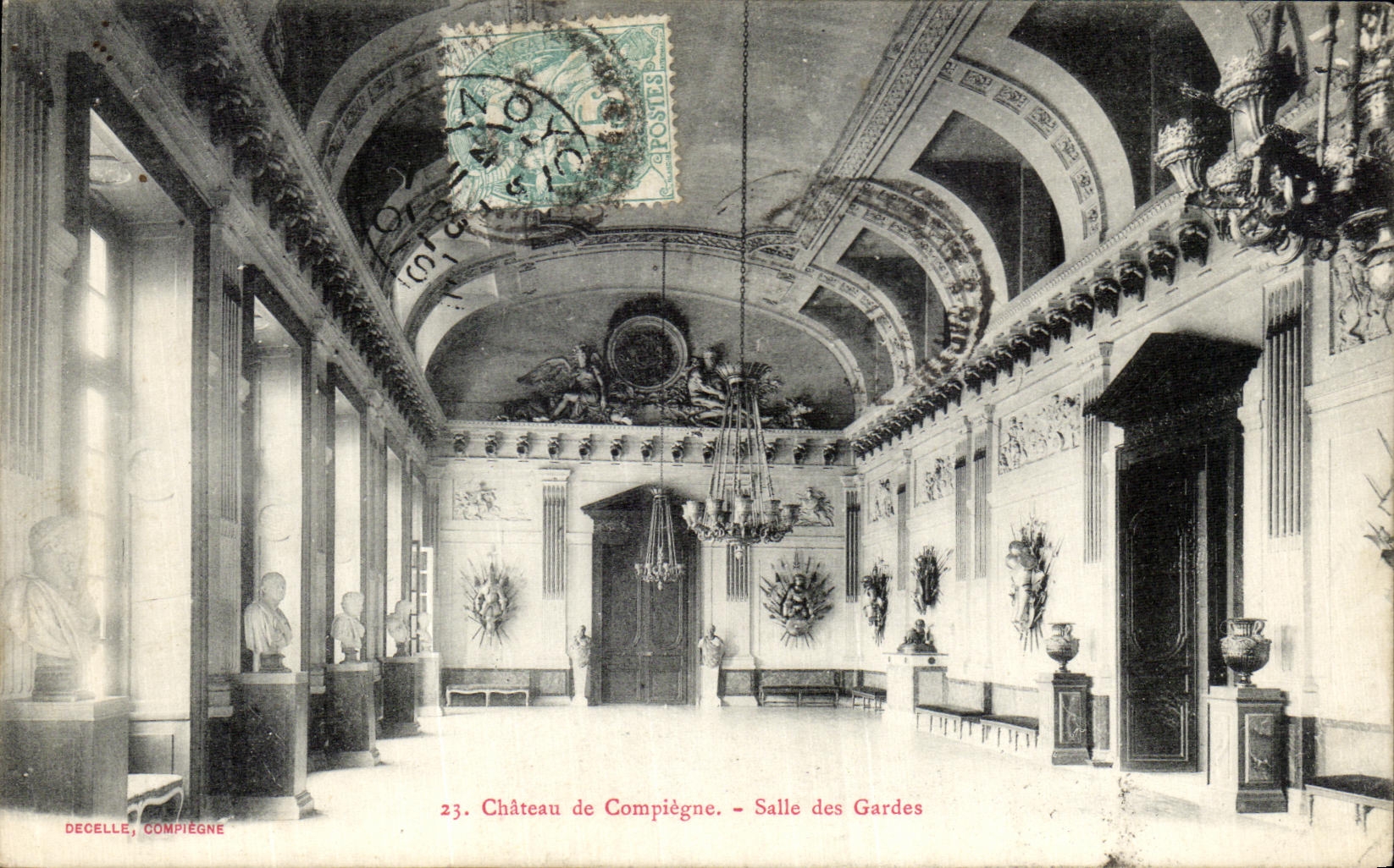 VINTAGE POSTCARD Compiegne the Castle Room of the Guards