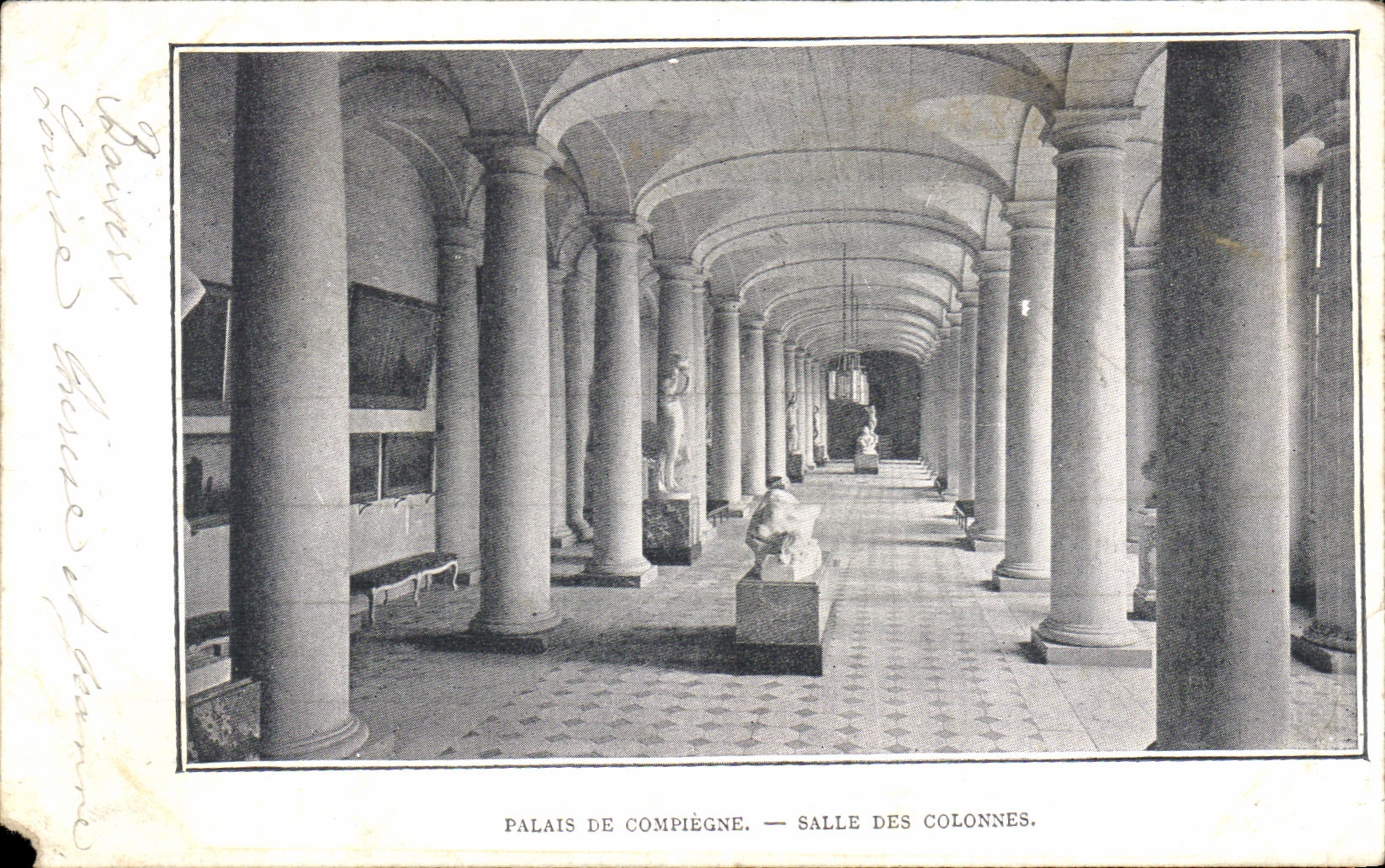 VINTAGE POSTCARD Compiegne Palate Room Of the Columns