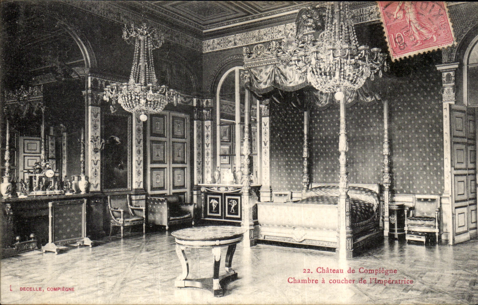 VINTAGE POSTCARD Compiegne Chambre has to lay down L empress