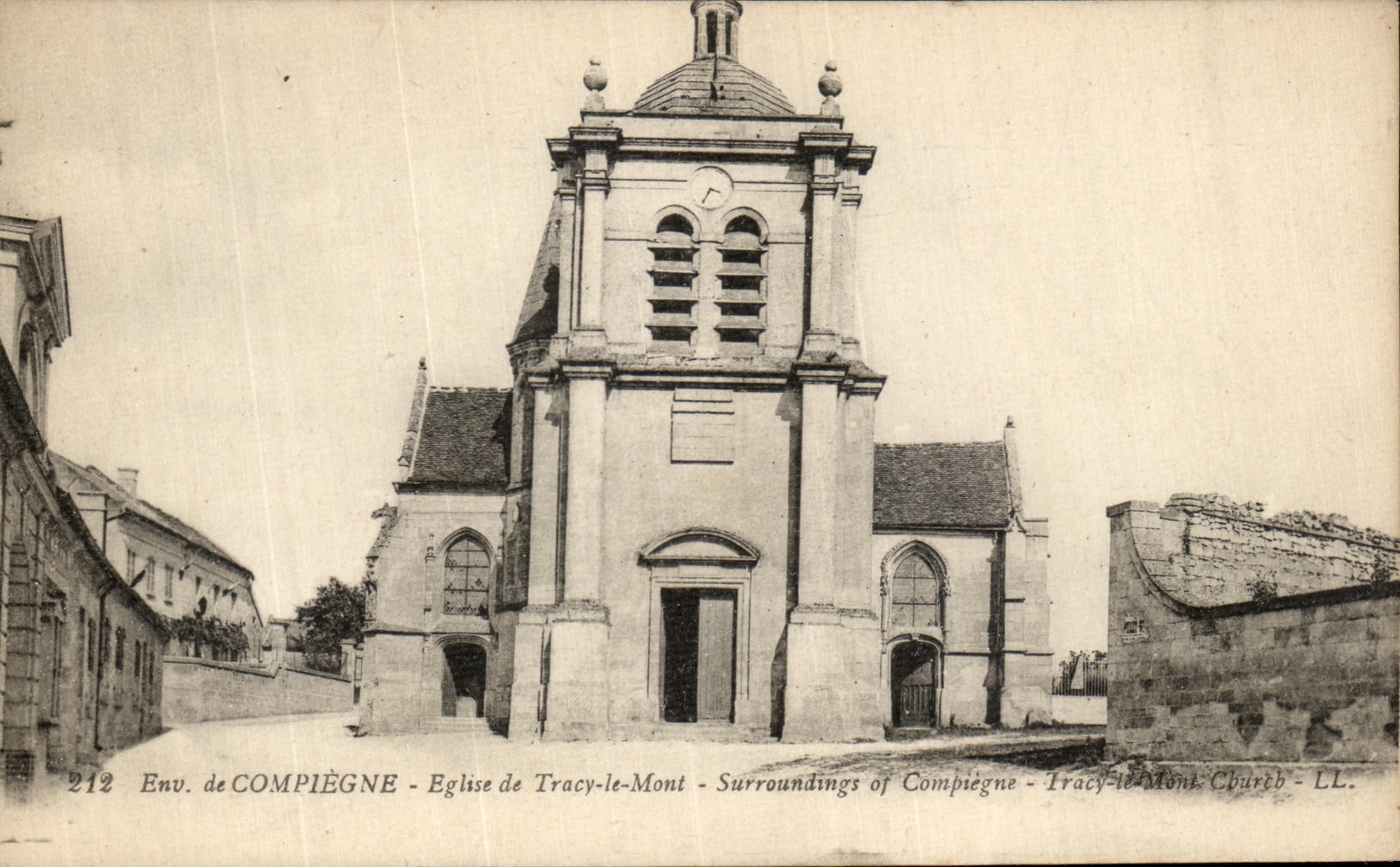 VINTAGE POSTCARD Compiegne Church of Tracy the Mount