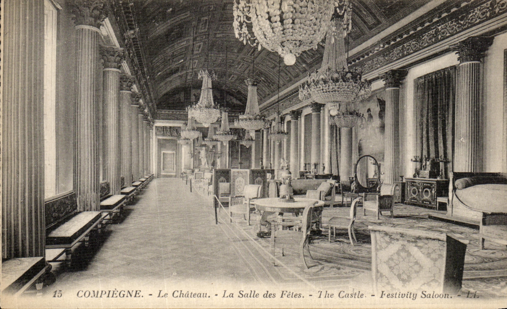 VINTAGE POSTCARD Compiegne the Castle the Room of the Blowpipes