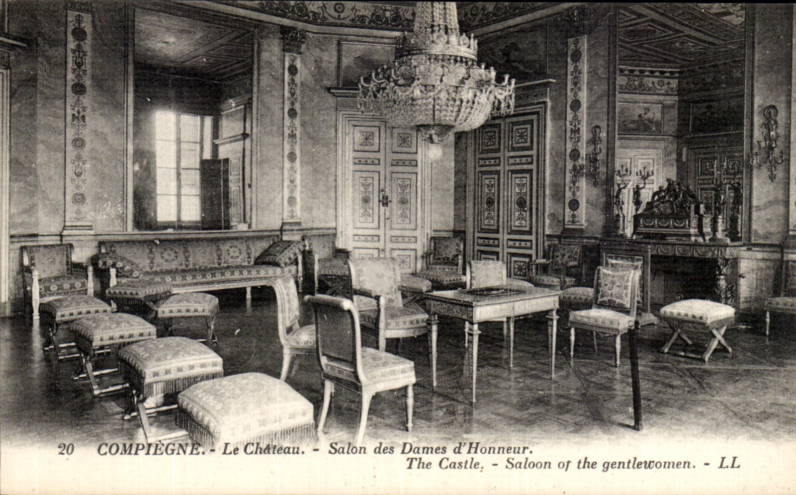 VINTAGE POSTCARD Compiegne the Castle Living room of the Lady D Honor
