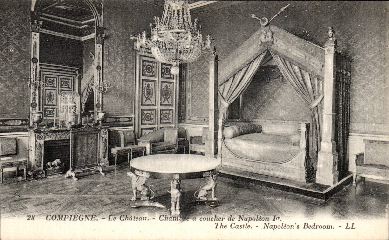 VINTAGE POSTCARD Compiegne the Castle Room has Coucher of Napoleon 1st