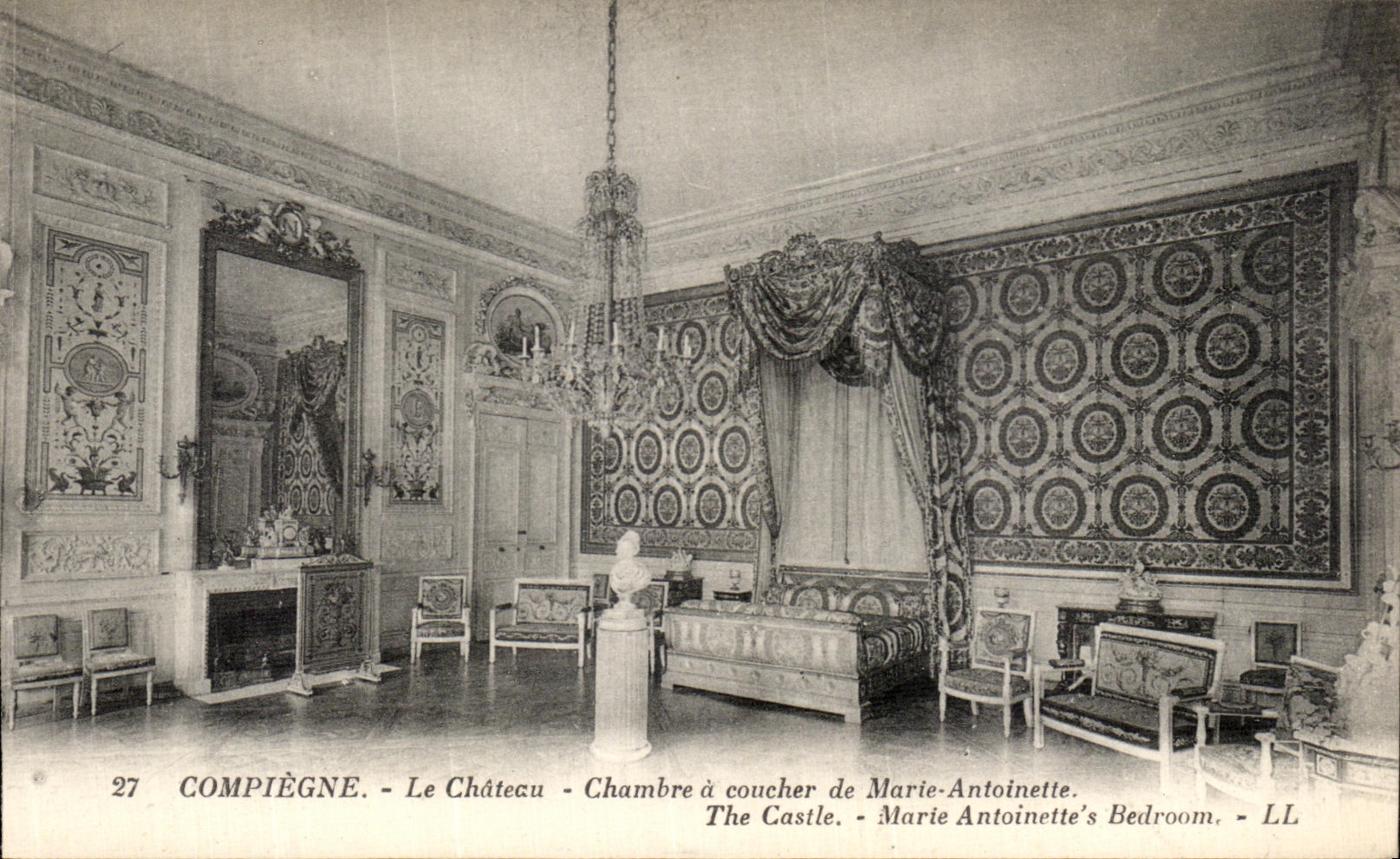VINTAGE POSTCARD Compiegne the Castle Room has Coucher of Marie Antoinette The Castle Marie Antoinette S Bedroom