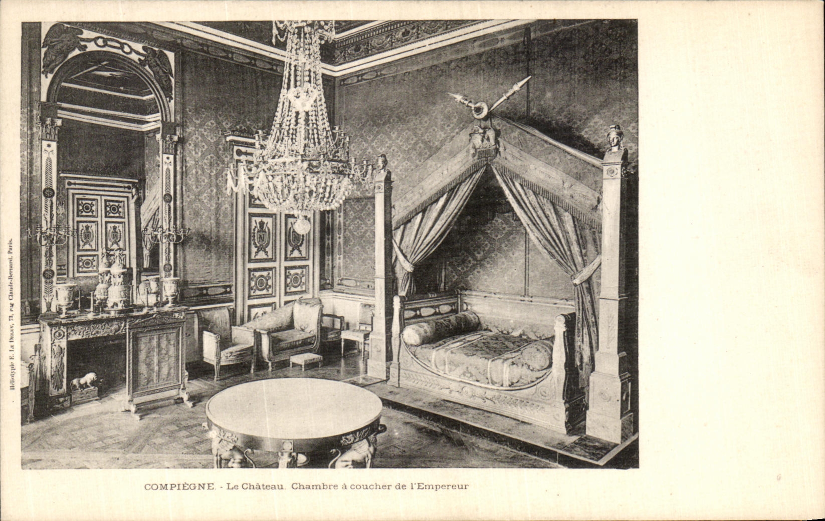 VINTAGE POSTCARD Compiegne the Castle Room has Coucher L Empereur