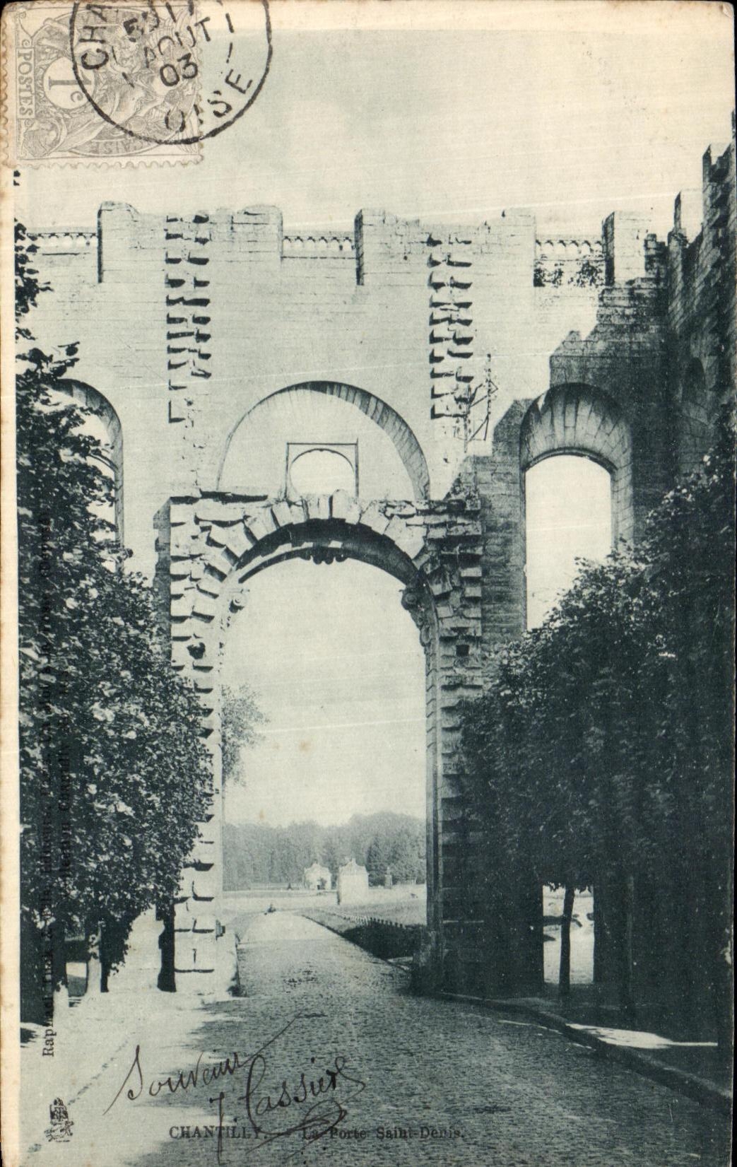VINTAGE POSTCARD Chantilly the Holy Park Denis