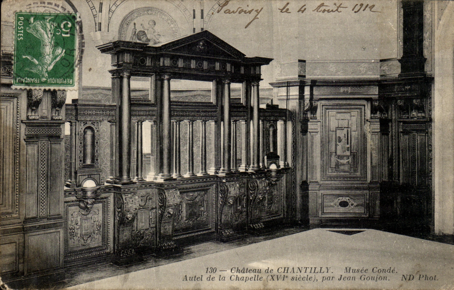 VINTAGE POSTCARD Castle of Chantilly Museum Cop Furnace bridge of the Vault by Jean Pin