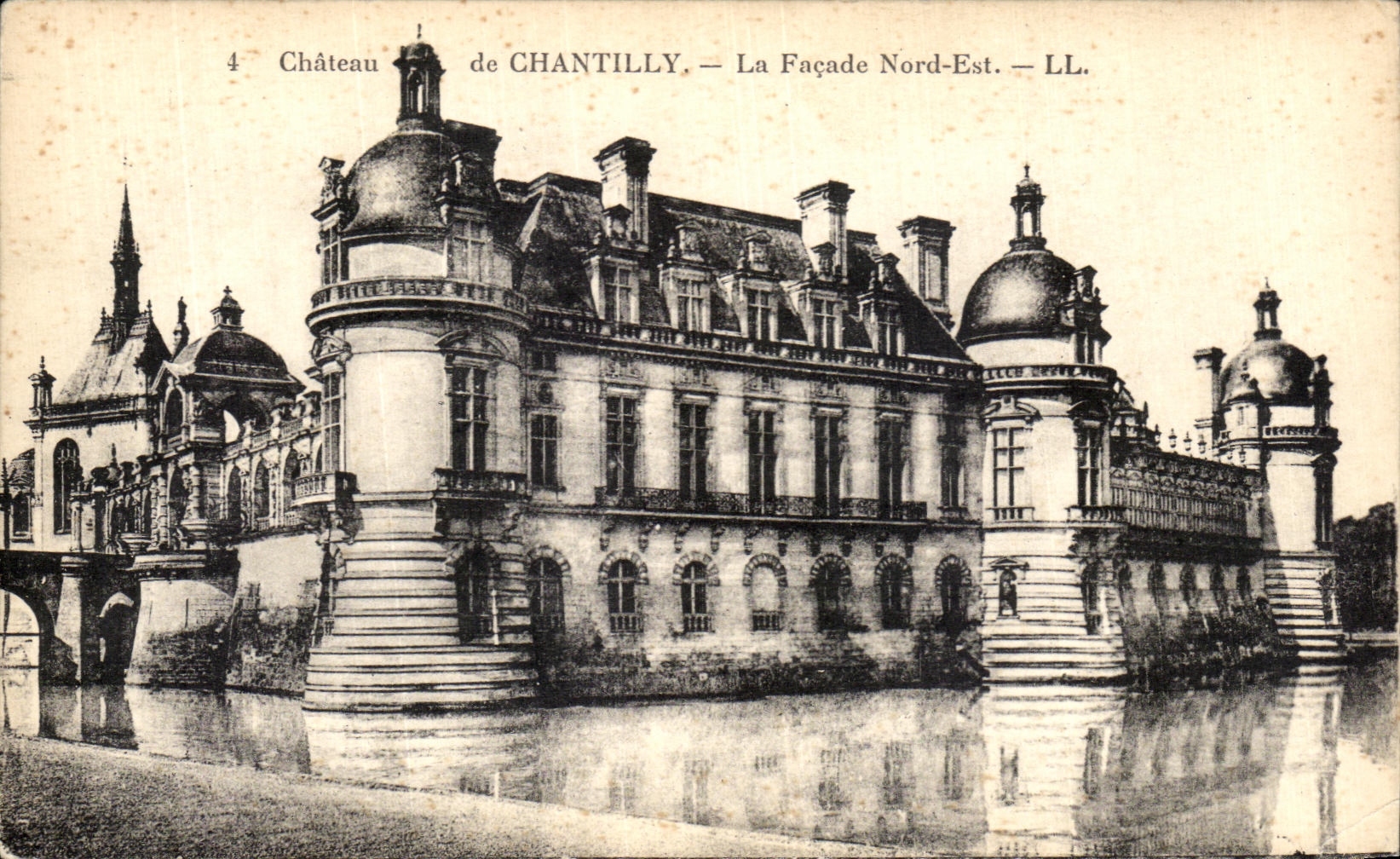 VINTAGE POSTCARD Chaetau Of Chantilly the Northern Frontage Is