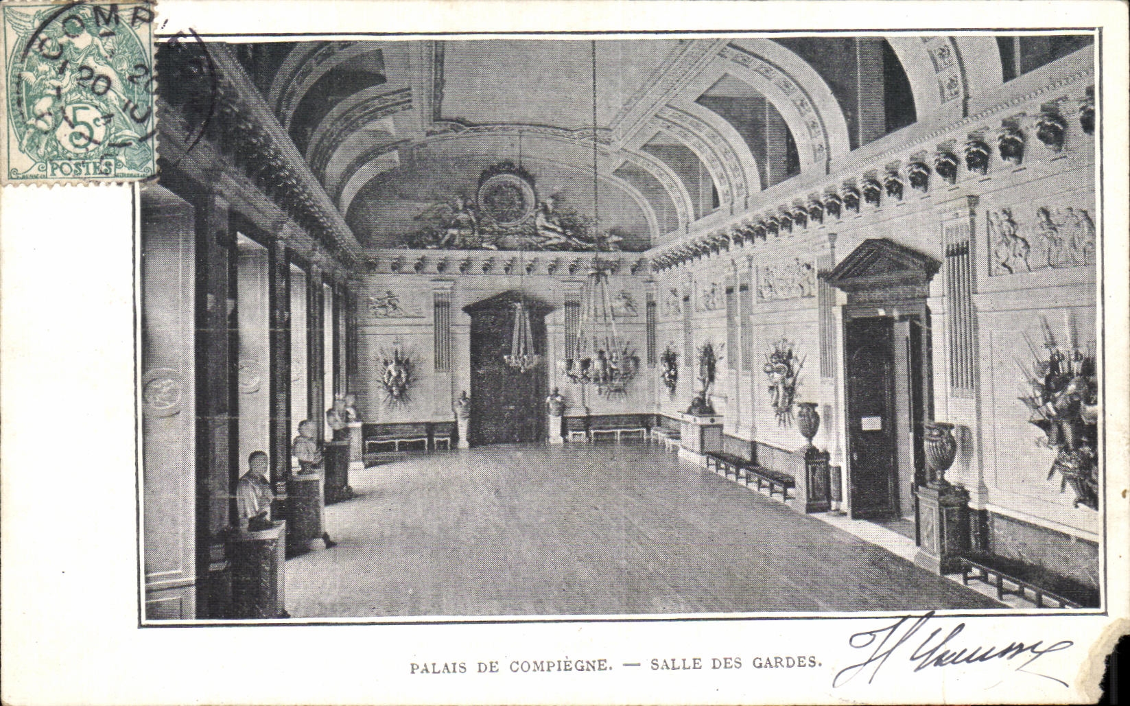 VINTAGE POSTCARD Palate of Compiegne Room Of the Guards