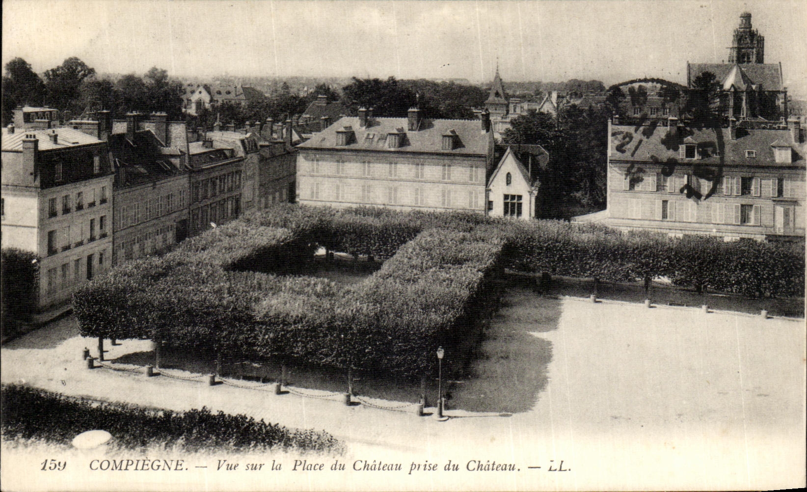 VINTAGE POSTCARD Compiegne Seen On the Place of the Castle taken of the Castle