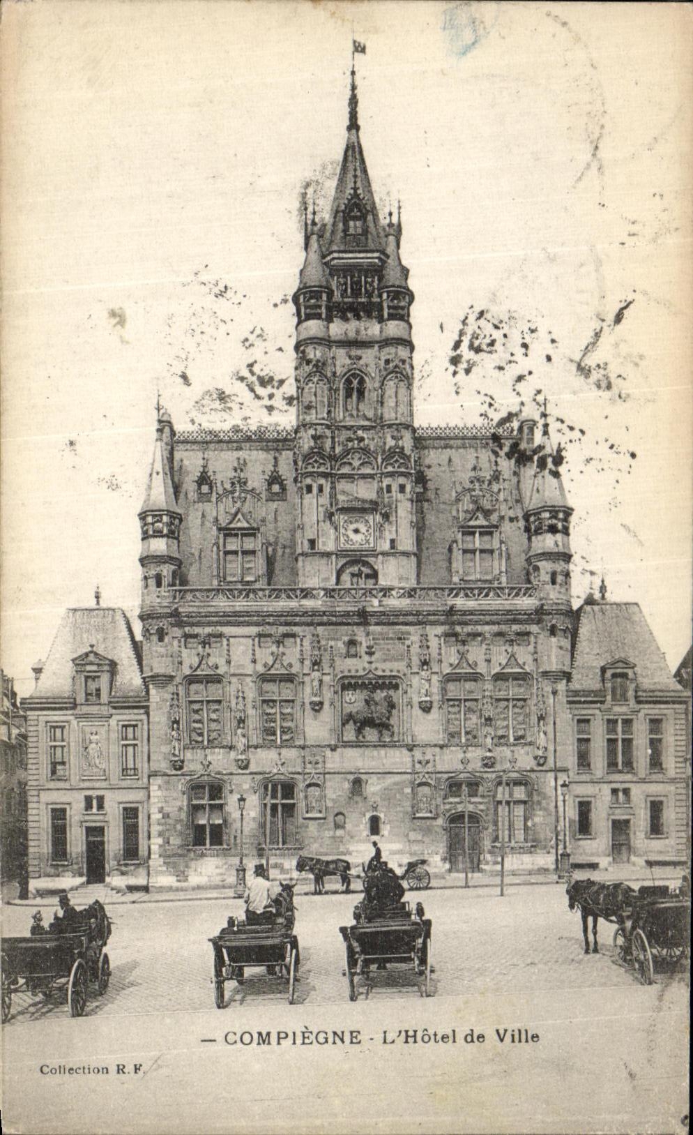 VINTAGE POSTCARD Compiegne L Town hall