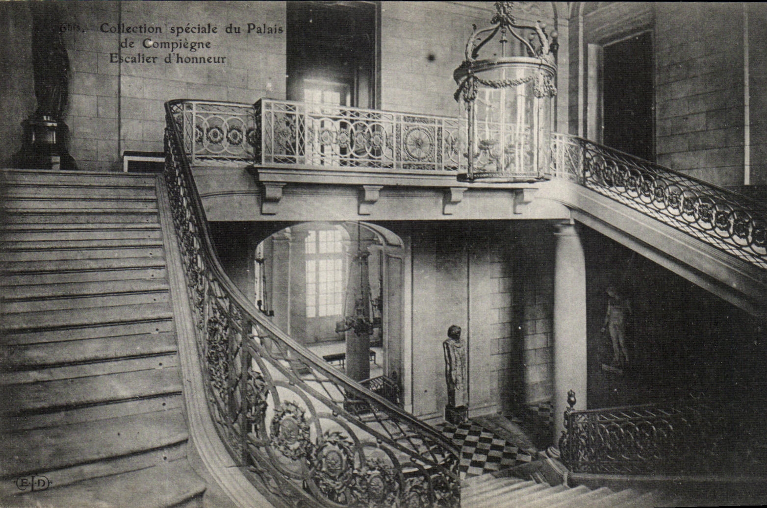 VINTAGE POSTCARD Special Collection of the Palate of Compiegne Staircase D Honor