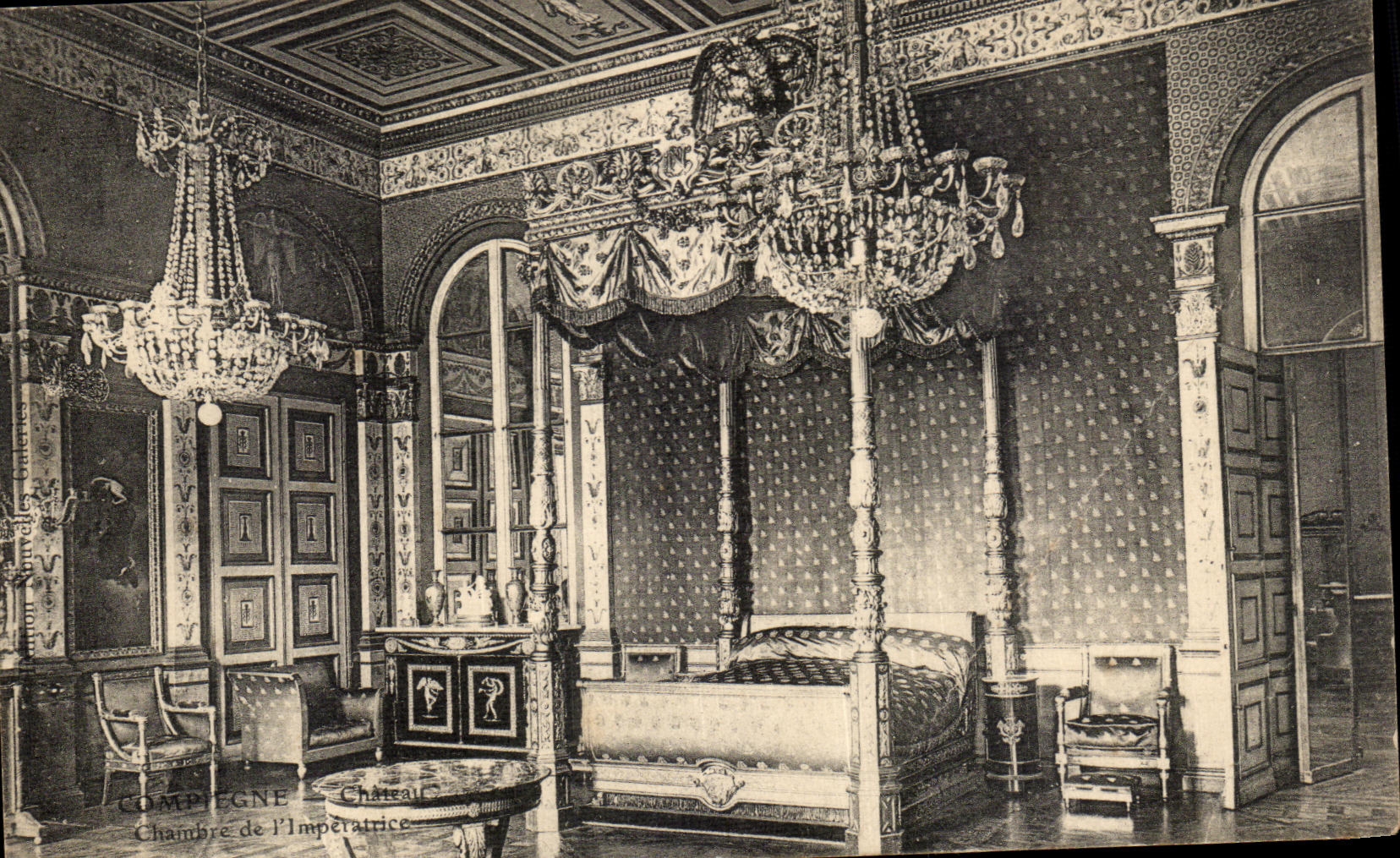 VINTAGE POSTCARD Compiegne Room of L Empress