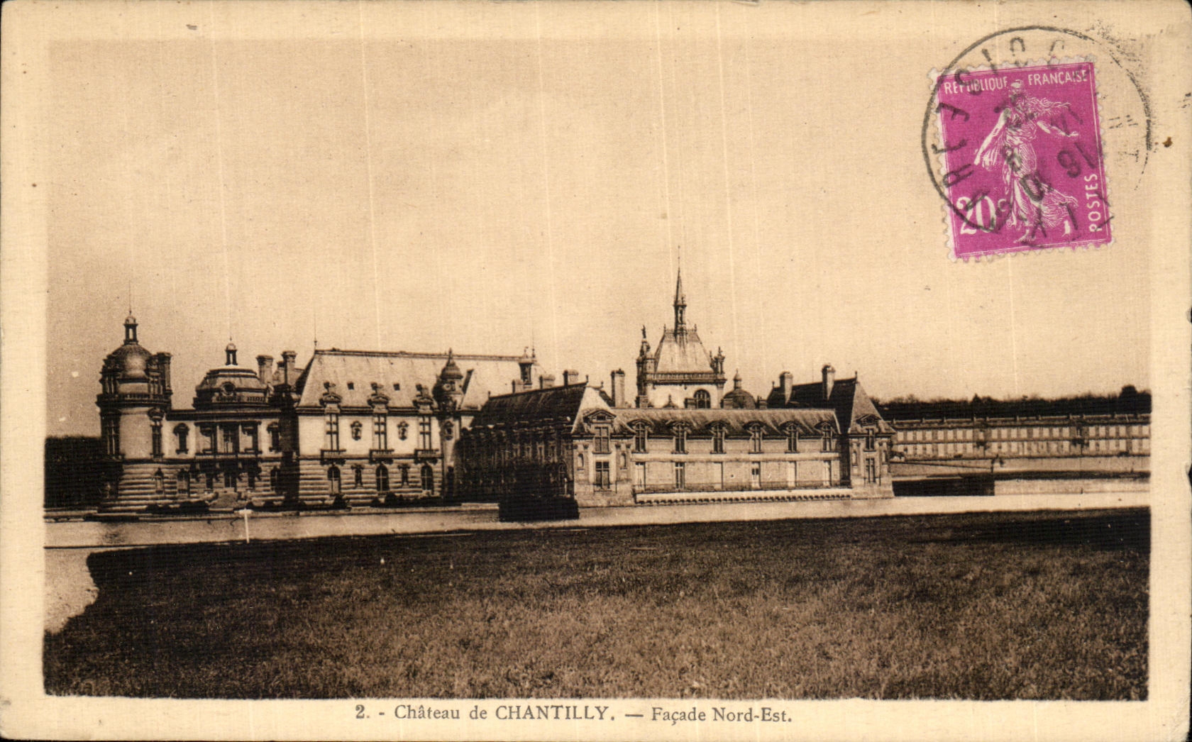 VINTAGE POSTCARD Castle of Northern Chantilly Facade Is