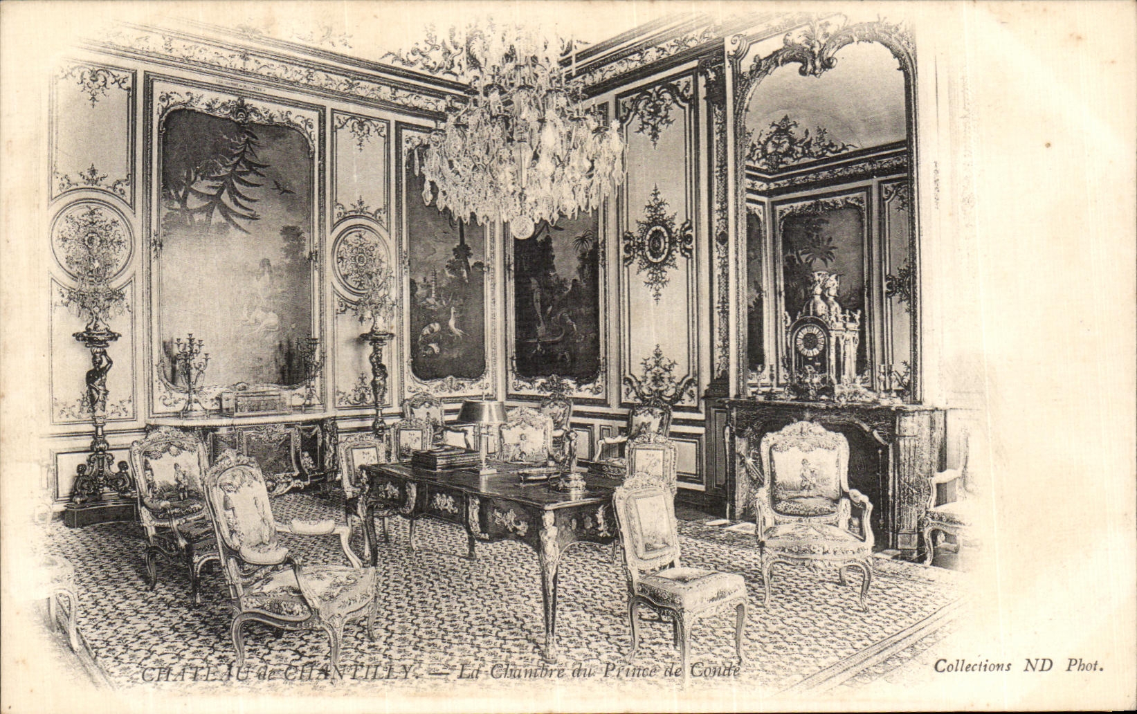 VINTAGE POSTCARD Castle of Chantilly the Room of Prince de Coude
