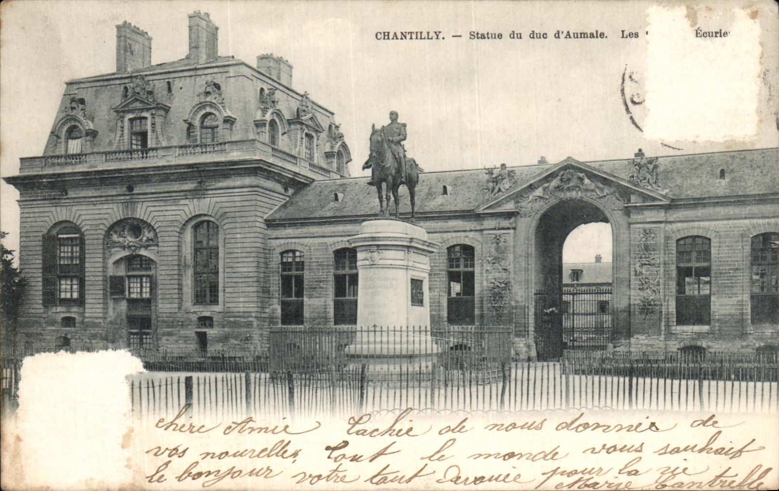 VINTAGE POSTCARD Chantilly Rules of the Duke D Aumale