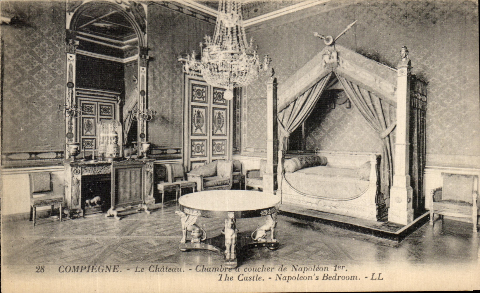 VINTAGE POSTCARD Compiegne the Castle Room has Coucher of Napoleon 1st