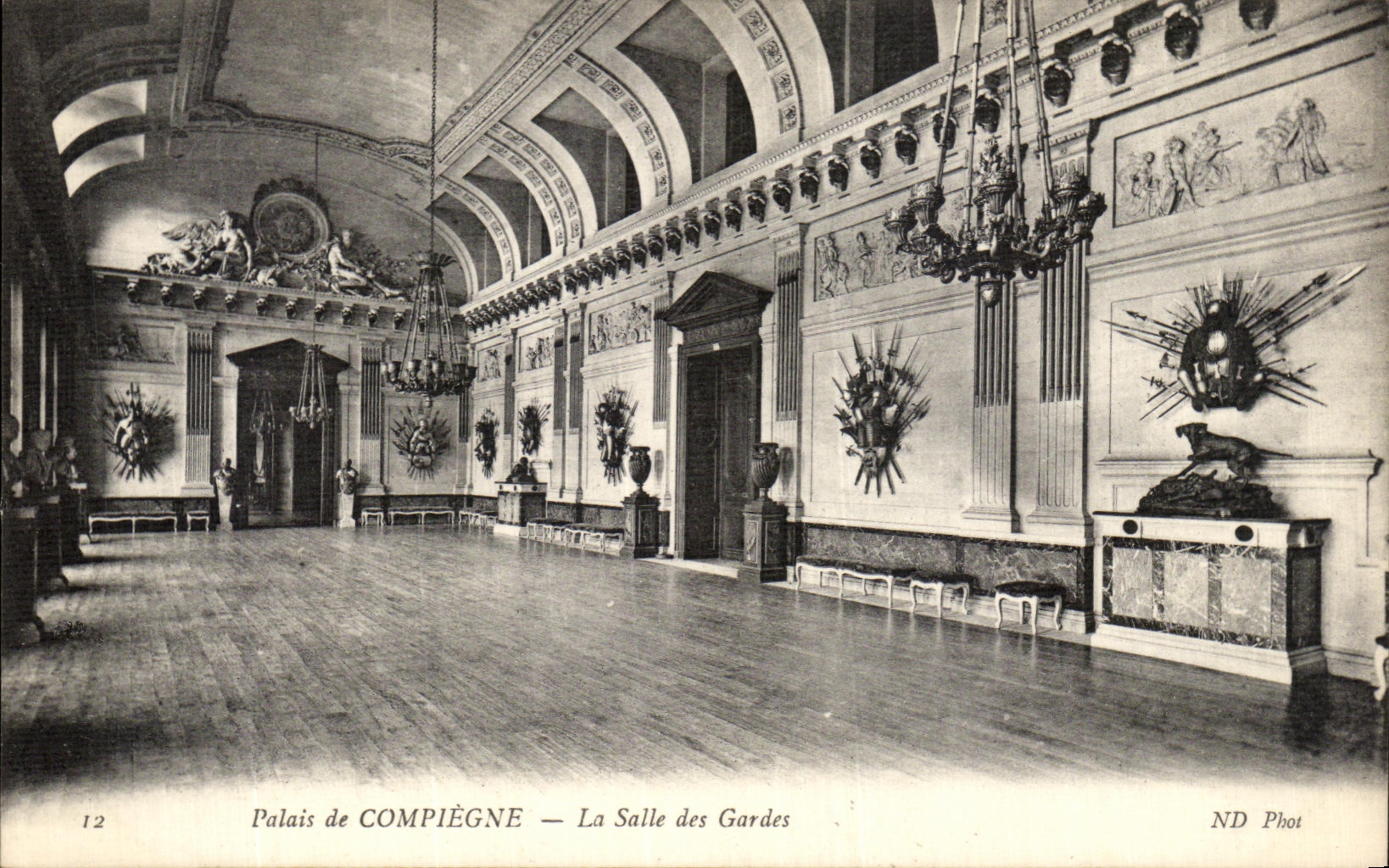 VINTAGE POSTCARD Palate of Compiegne the Room of the Guards