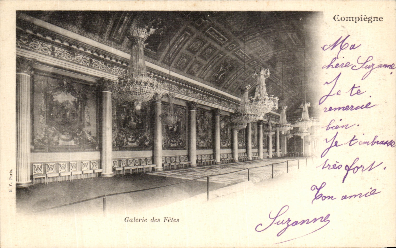 VINTAGE POSTCARD Compiegne Gallery of the Festivals