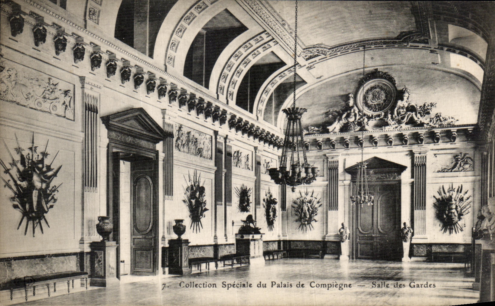 VINTAGE POSTCARD Special Collection of the Palate of Compiegne Room of the Guards