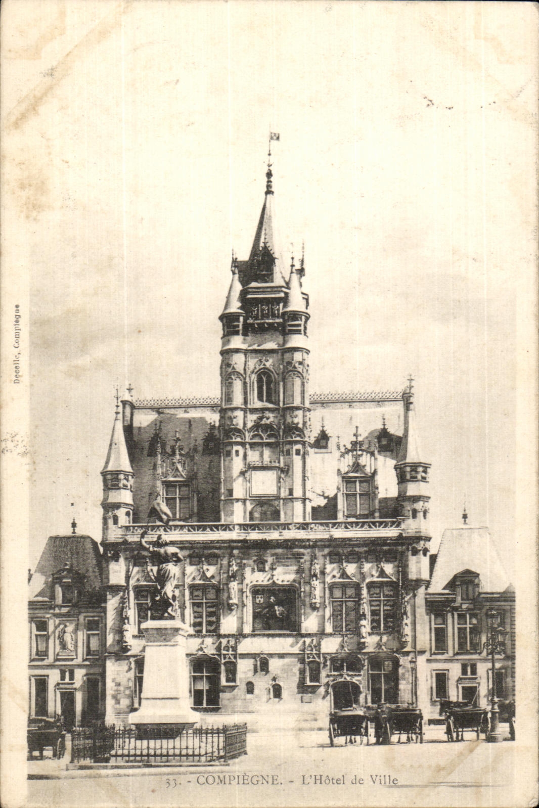 VINTAGE POSTCARD Compiegne L Town hall