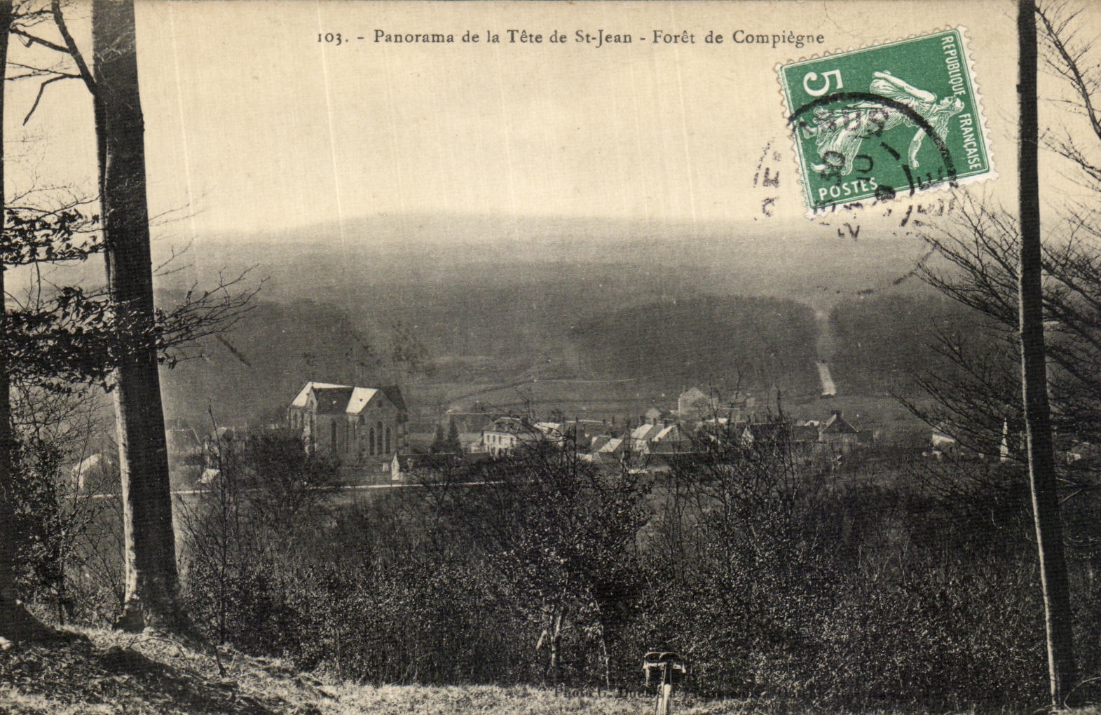 VINTAGE POSTCARD Panorama of the Head of St Jean Drill of Compiegne