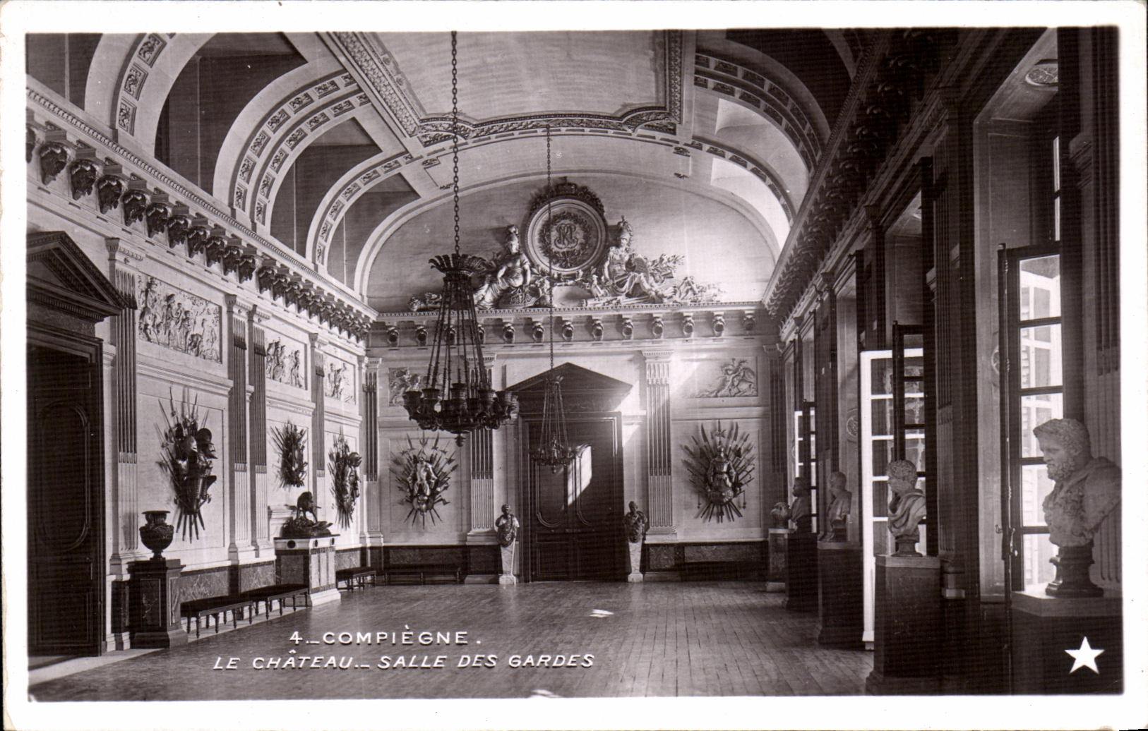 VINTAGE POSTCARD Compiegne the Castle Room Of the Guards