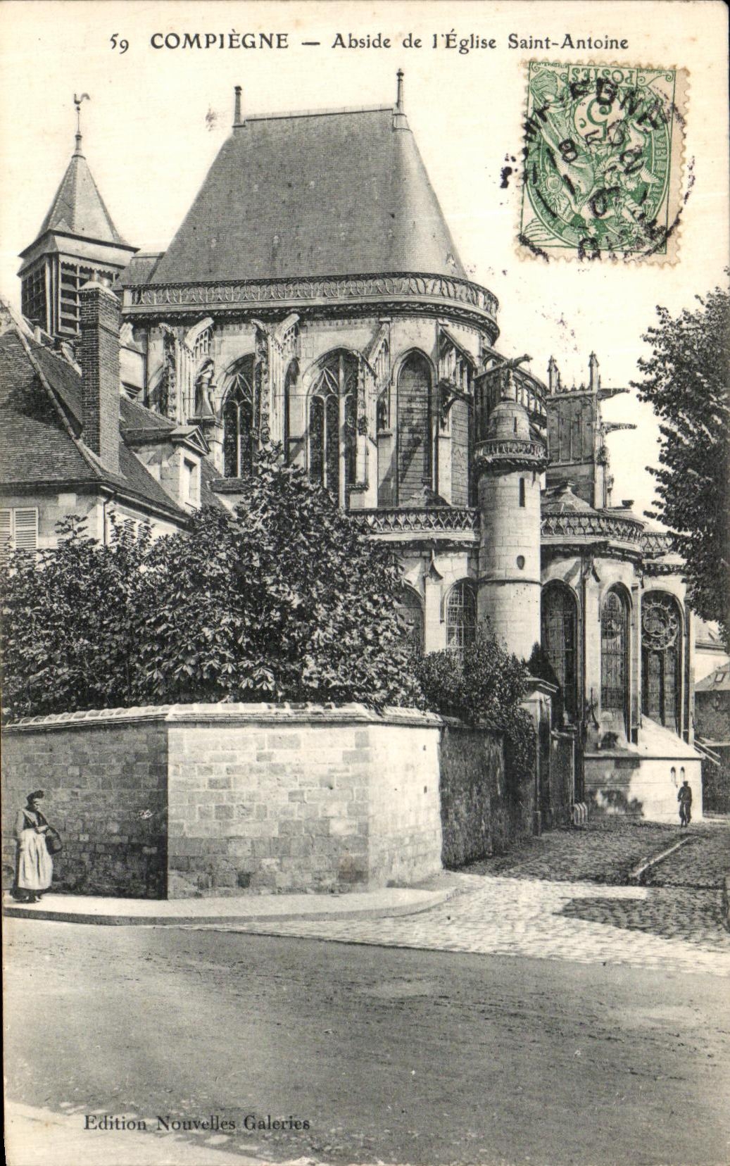 VINTAGE POSTCARD Compiegne Apse of L Church Saint Antoine