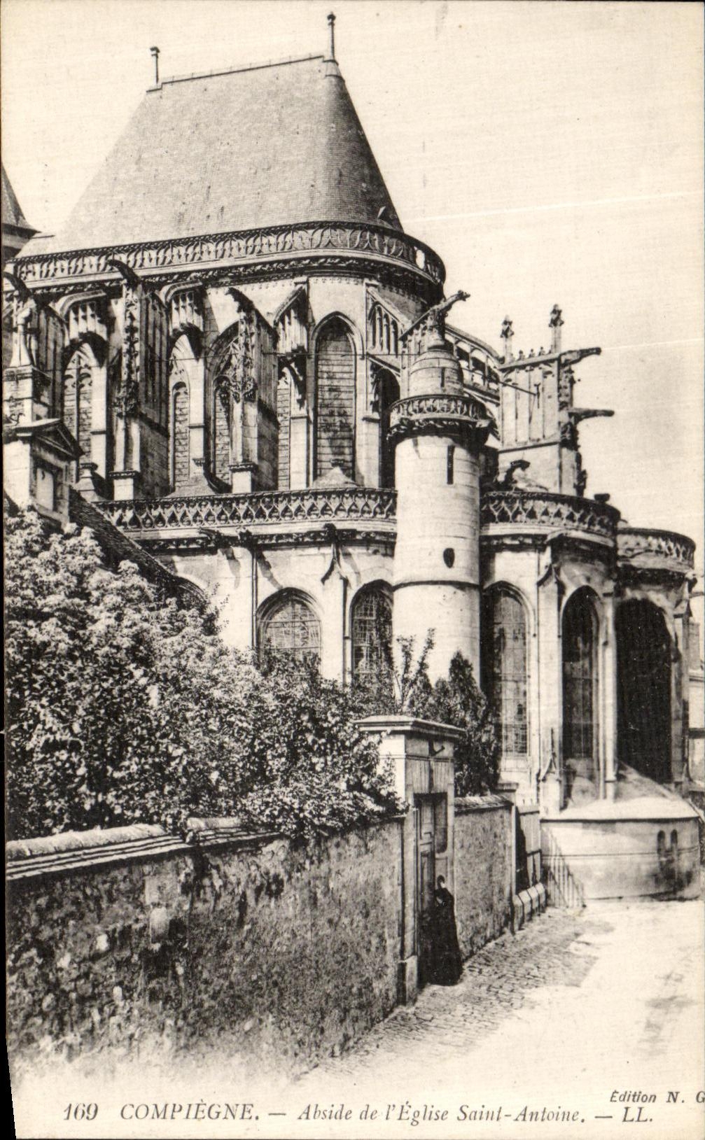 VINTAGE POSTCARD Compiegne Apse of L Church Saint Antoine
