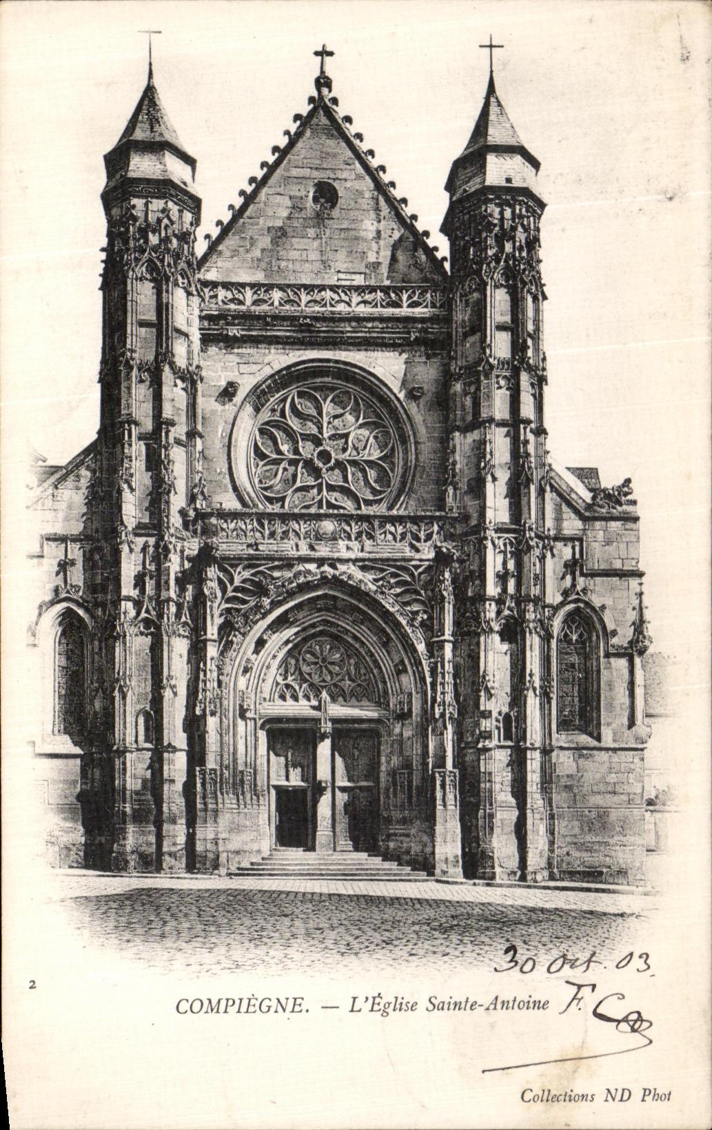 VINTAGE POSTCARD Compiegne L Church Holy Antoine