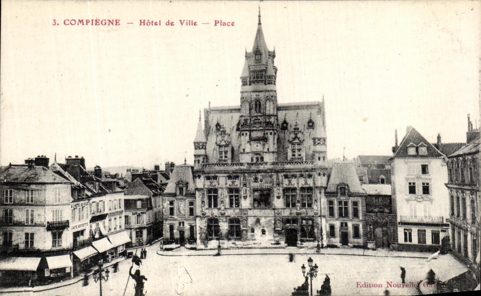 VINTAGE POSTCARD Compiegne Town hall Places