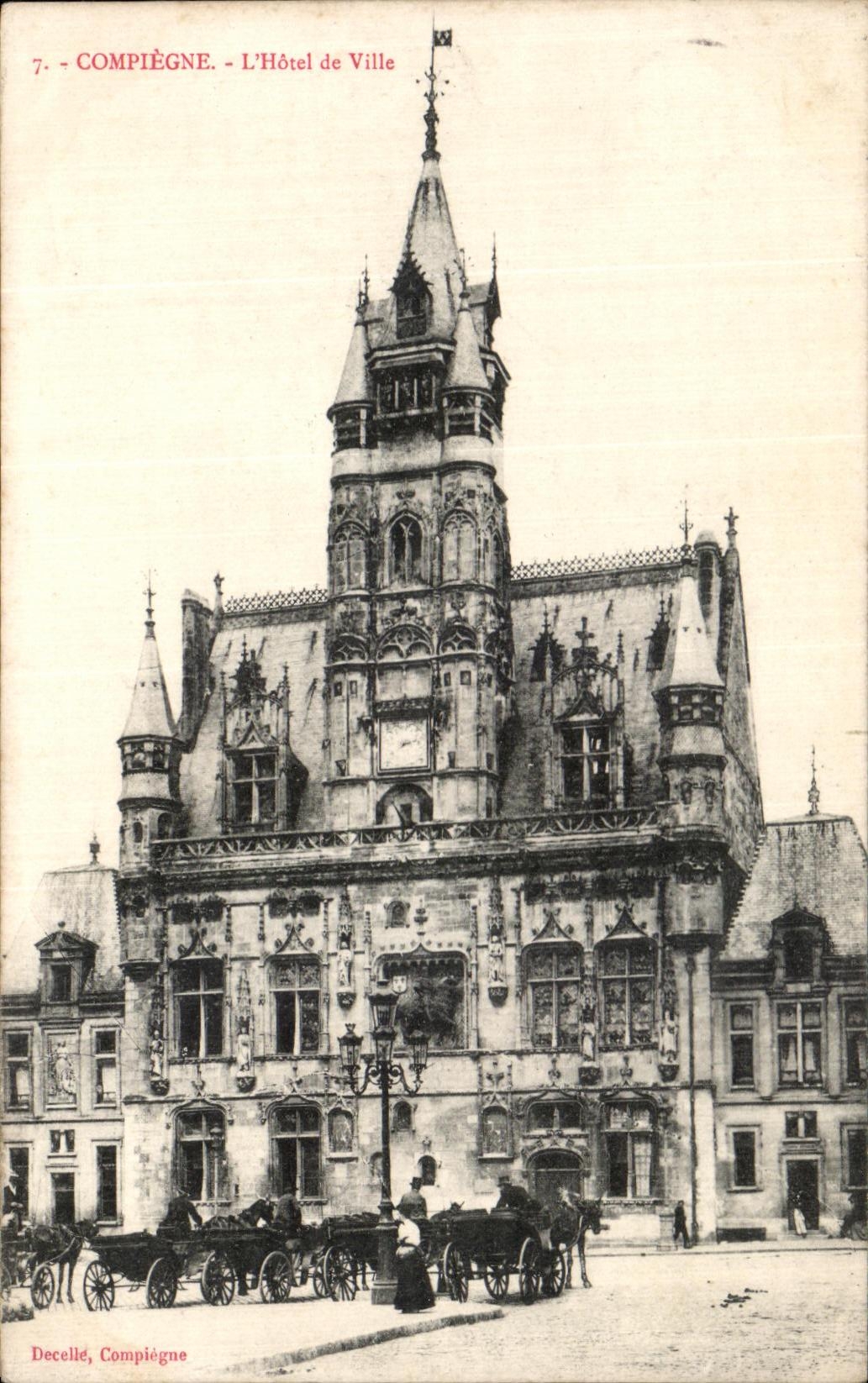 VINTAGE POSTCARD Compiegne L Town hall