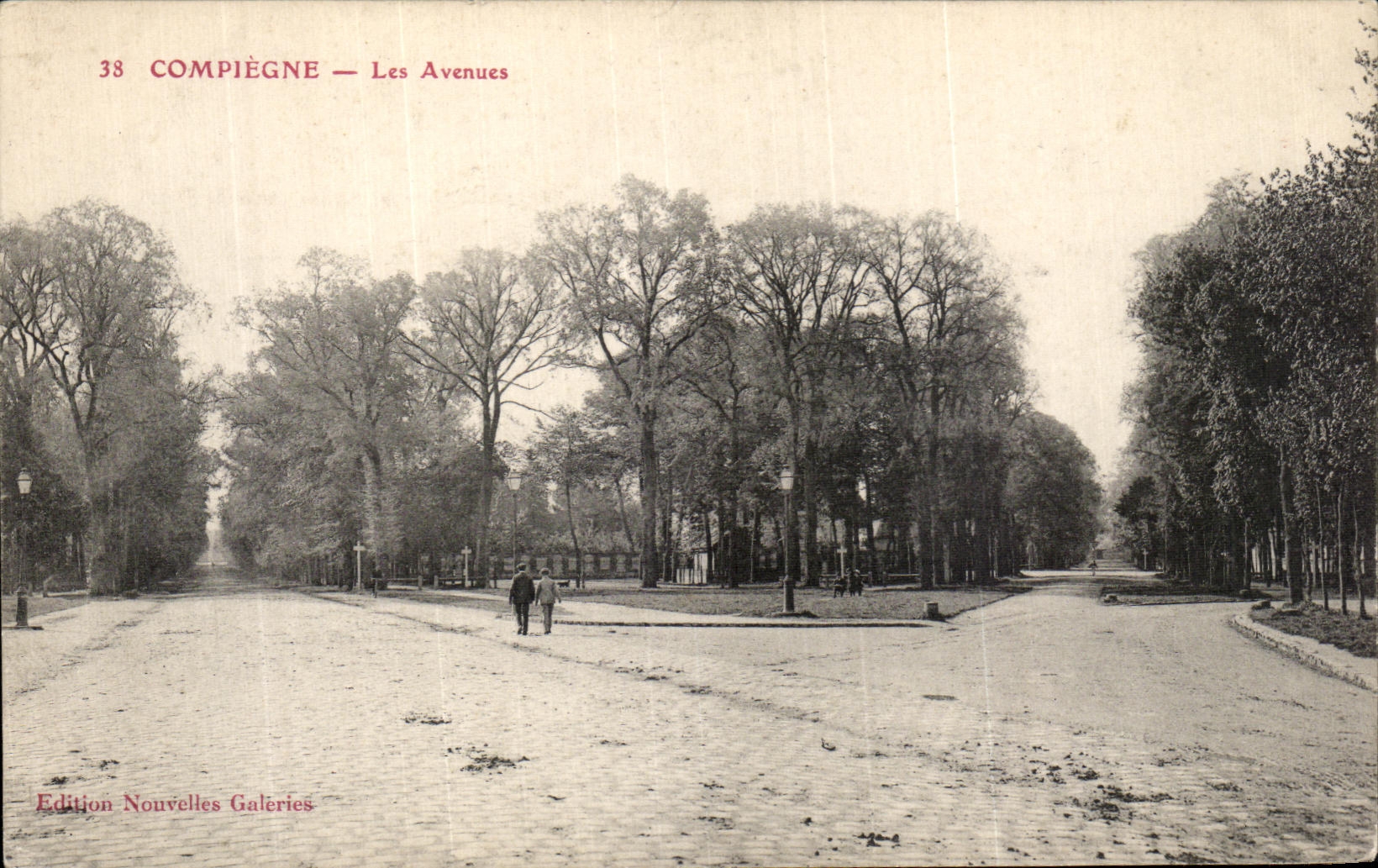 VINTAGE POSTCARD Compiegne Avenues