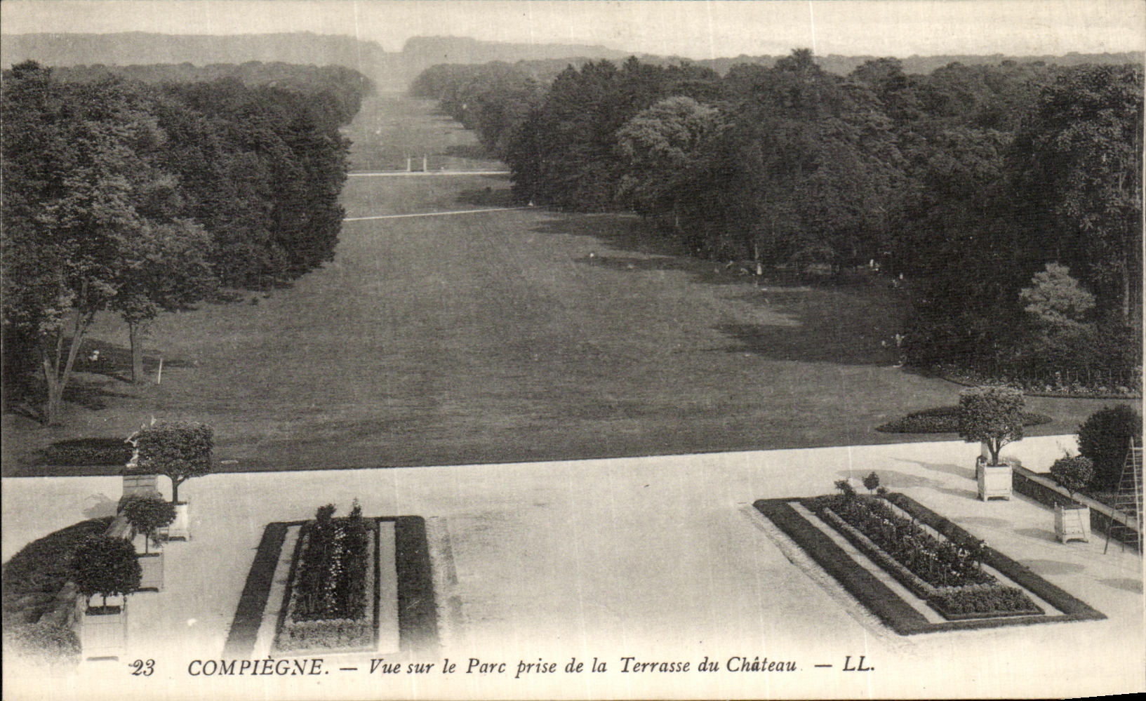 VINTAGE POSTCARD Compiegne Seen On the Park taken of the terrace of the castle