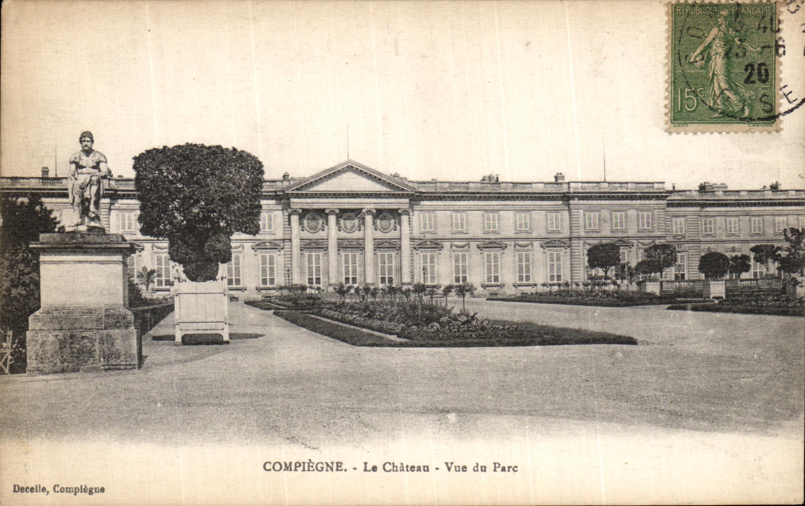 VINTAGE POSTCARD Compiegne the Castle Seen of the park