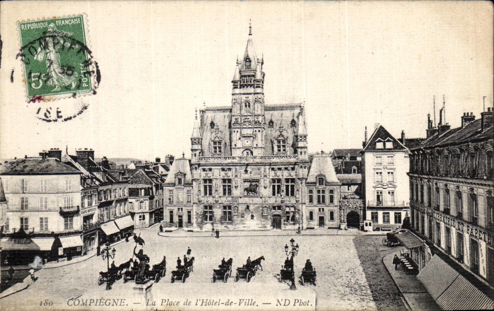 VINTAGE POSTCARD Compiegne Palate the Place of L Town hall