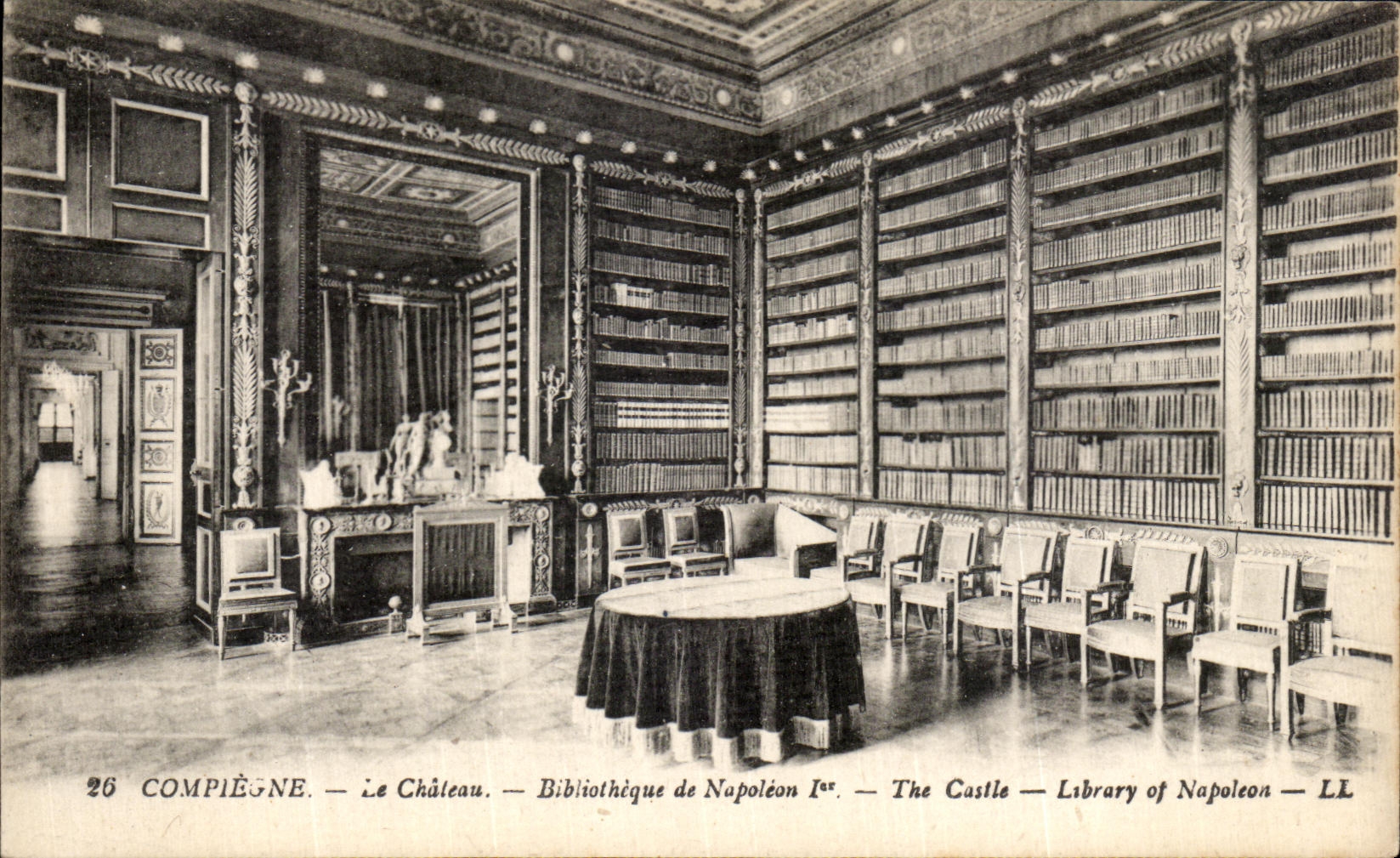 VINTAGE POSTCARD Compiegne the Castle Library of Napoleon 1st