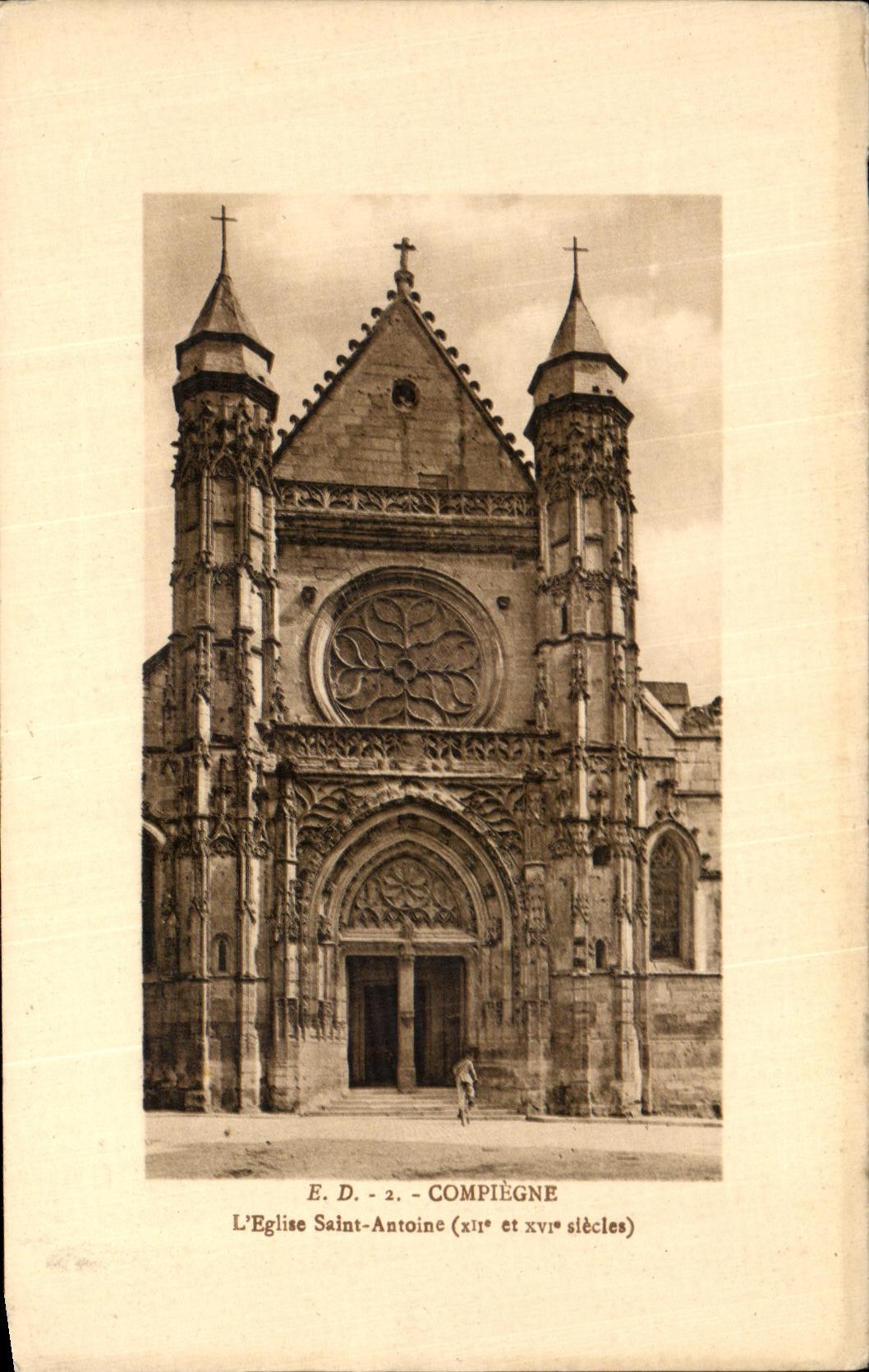 VINTAGE POSTCARD Compiegne L Church Holy Antoine