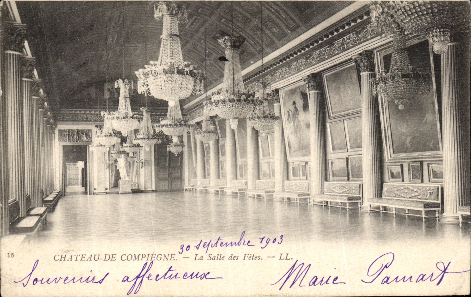 VINTAGE POSTCARD Castle of Compiegne the village hall
