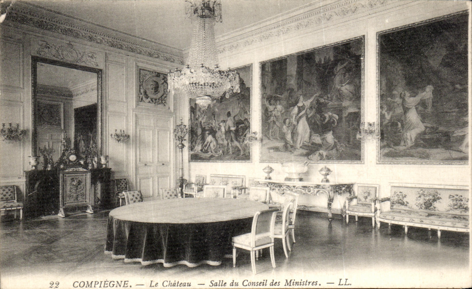VINTAGE POSTCARD Compiegne the Castle Room of the ministers