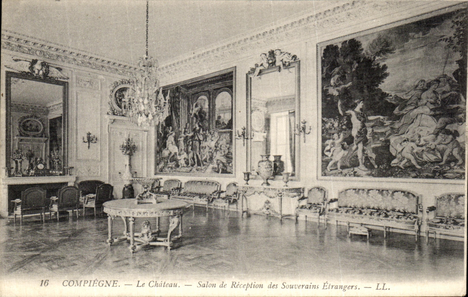 VINTAGE POSTCARD Compiegne the Castle Reception room of the foreign sovereigns