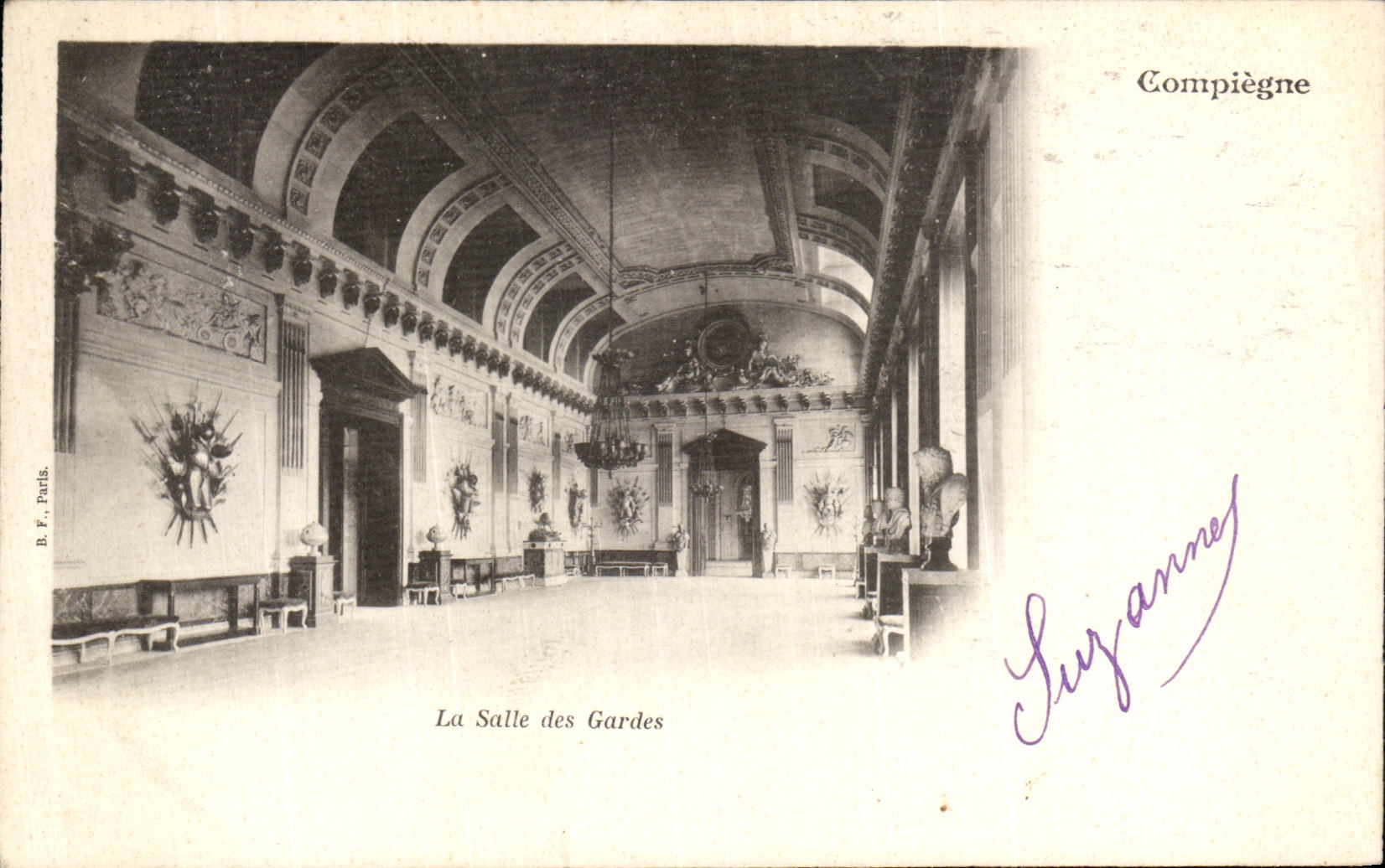 VINTAGE POSTCARD Compiegne the room of the guards