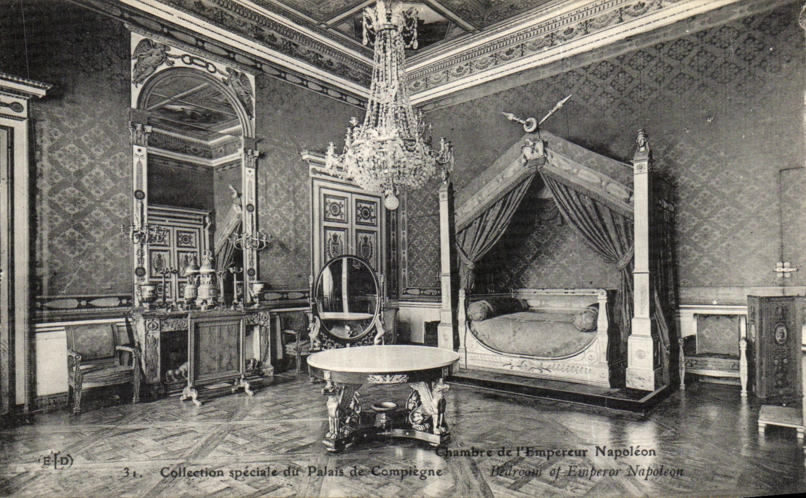 VINTAGE POSTCARD Collection Special of the Palate of Compiegne Room of L Napoleoin emperor 1st