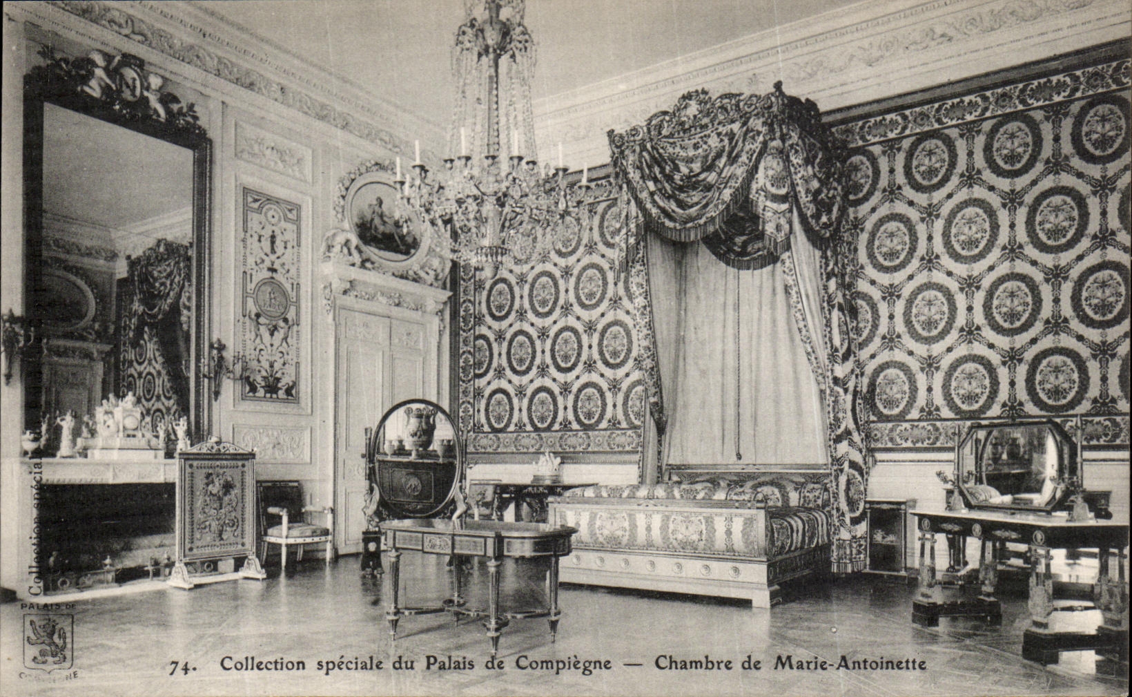 VINTAGE POSTCARD Palate of Compiegne Room of Marie Antoinette