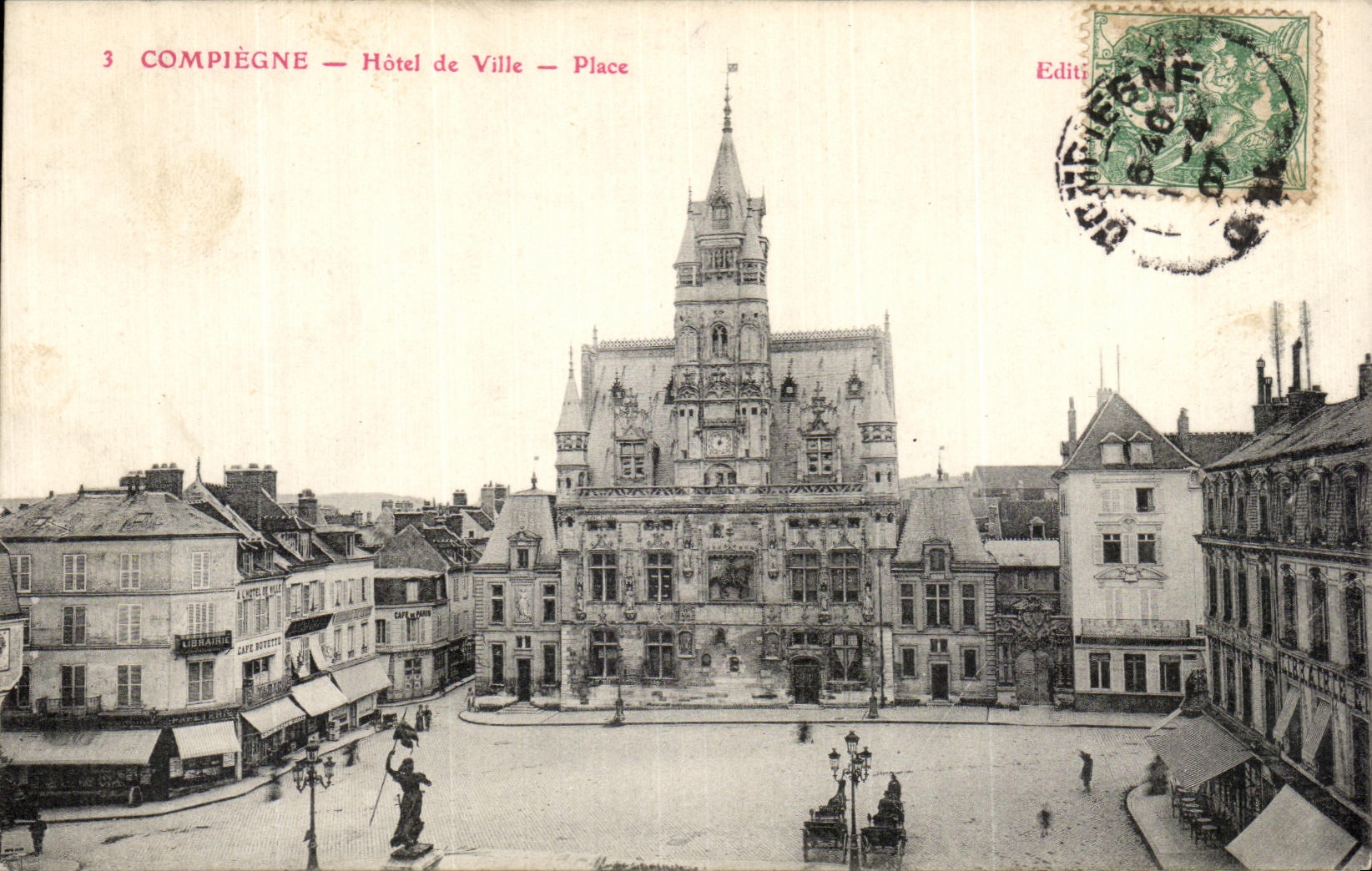 VINTAGE POSTCARD Compiegne Town hall