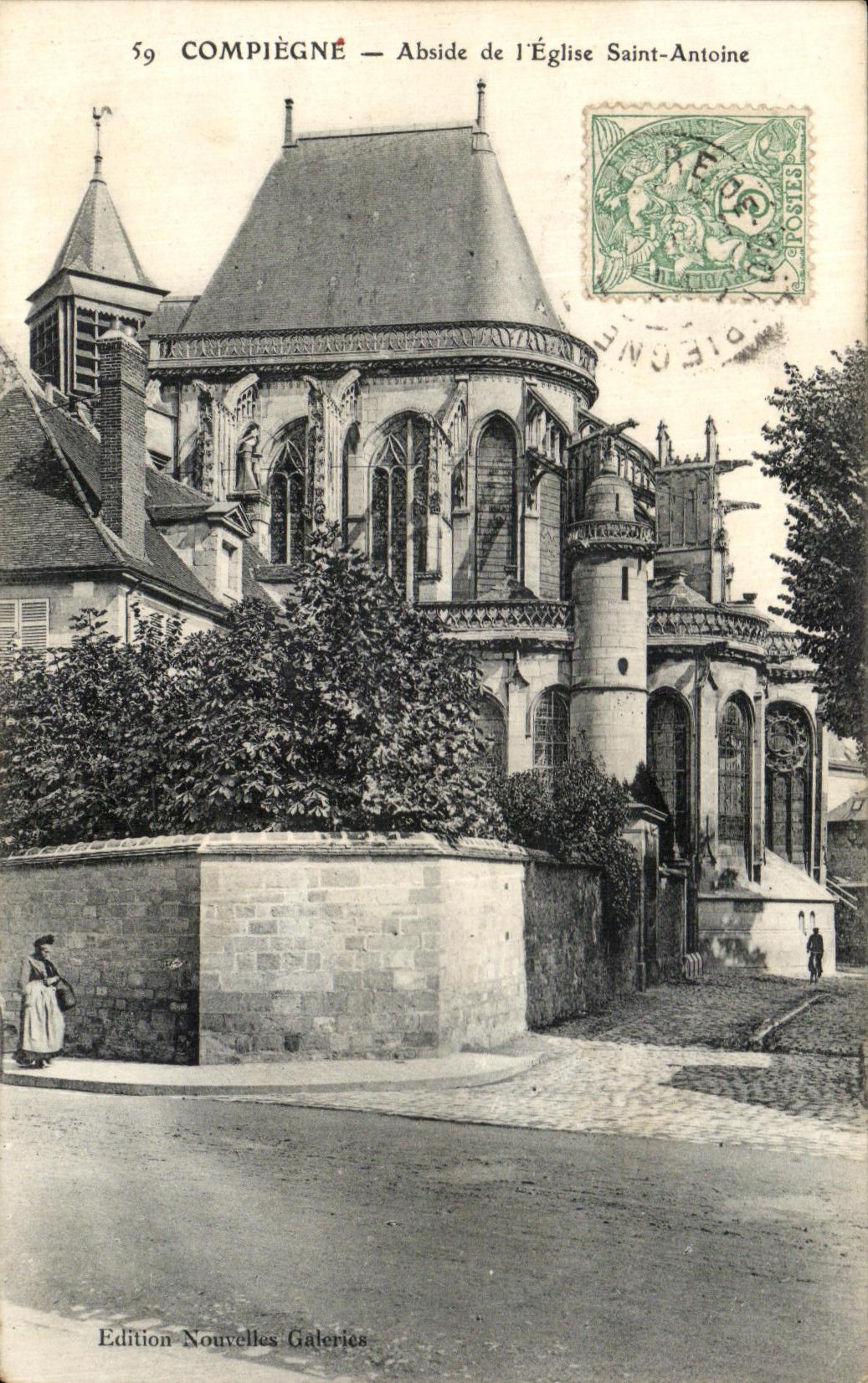 VINTAGE POSTCARD Compiegne Apse of L Church Saint Antoine