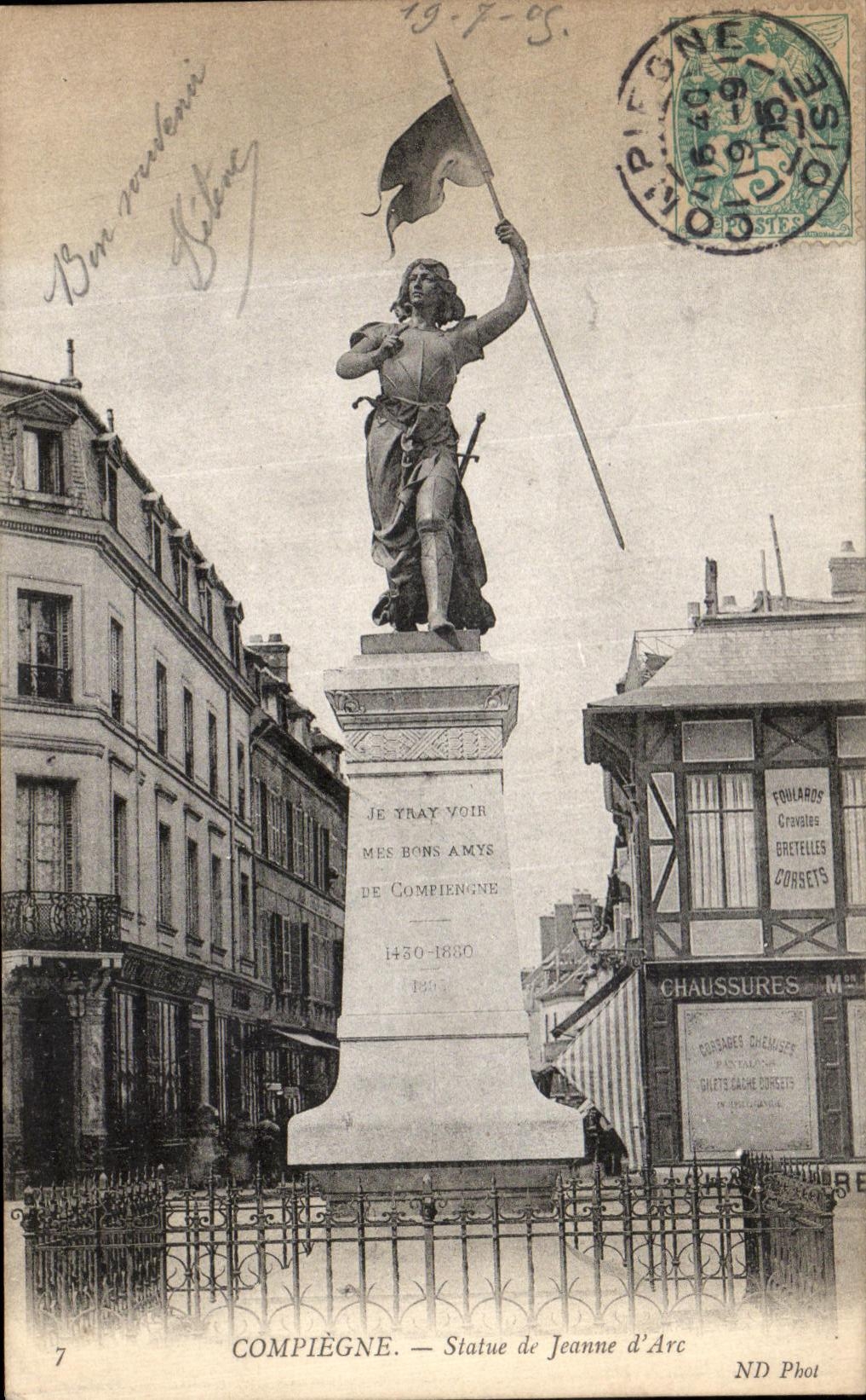 VINTAGE POSTCARD Compiegne Rules of Jeanne D arc