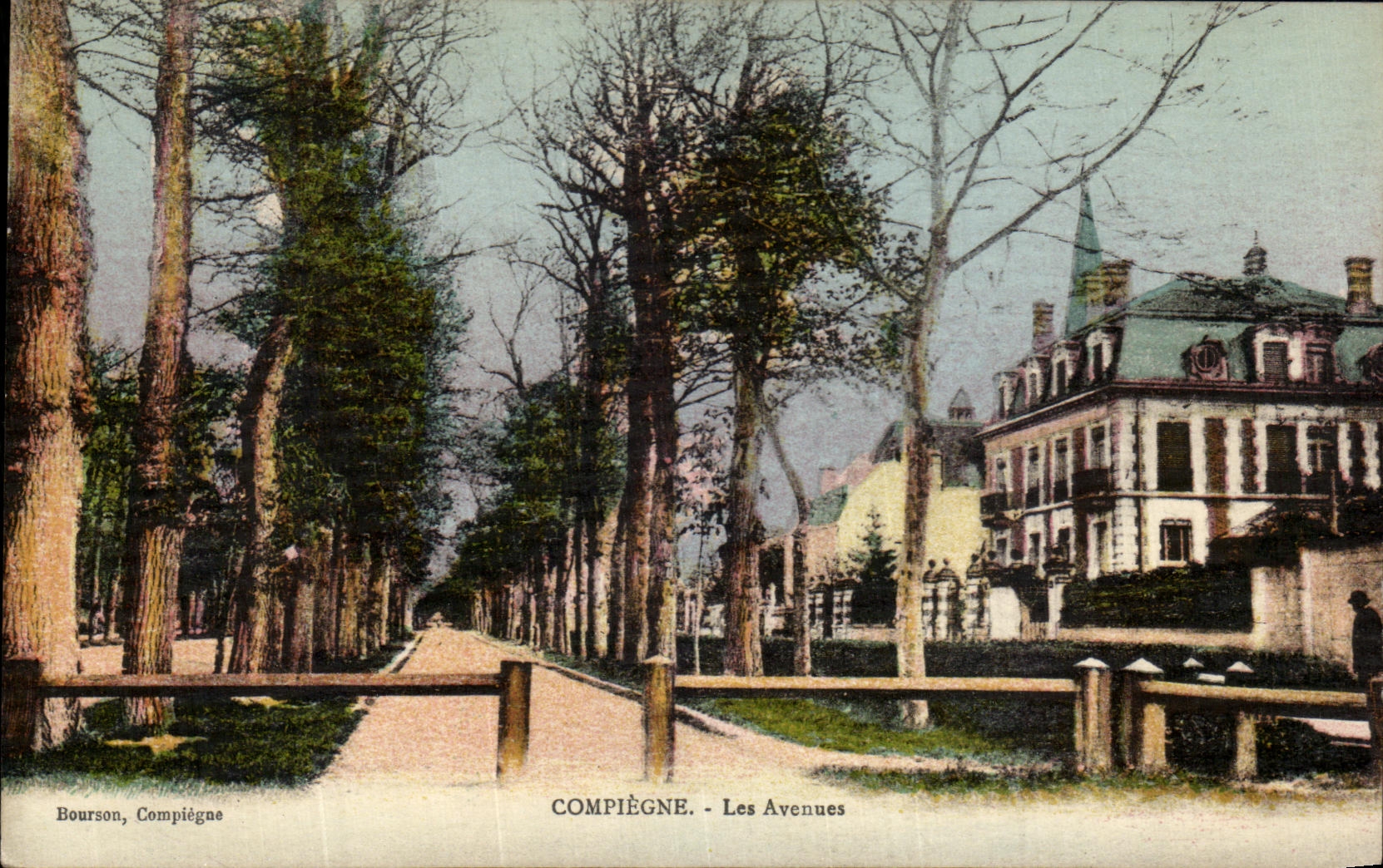 VINTAGE POSTCARD Compiegne avenues