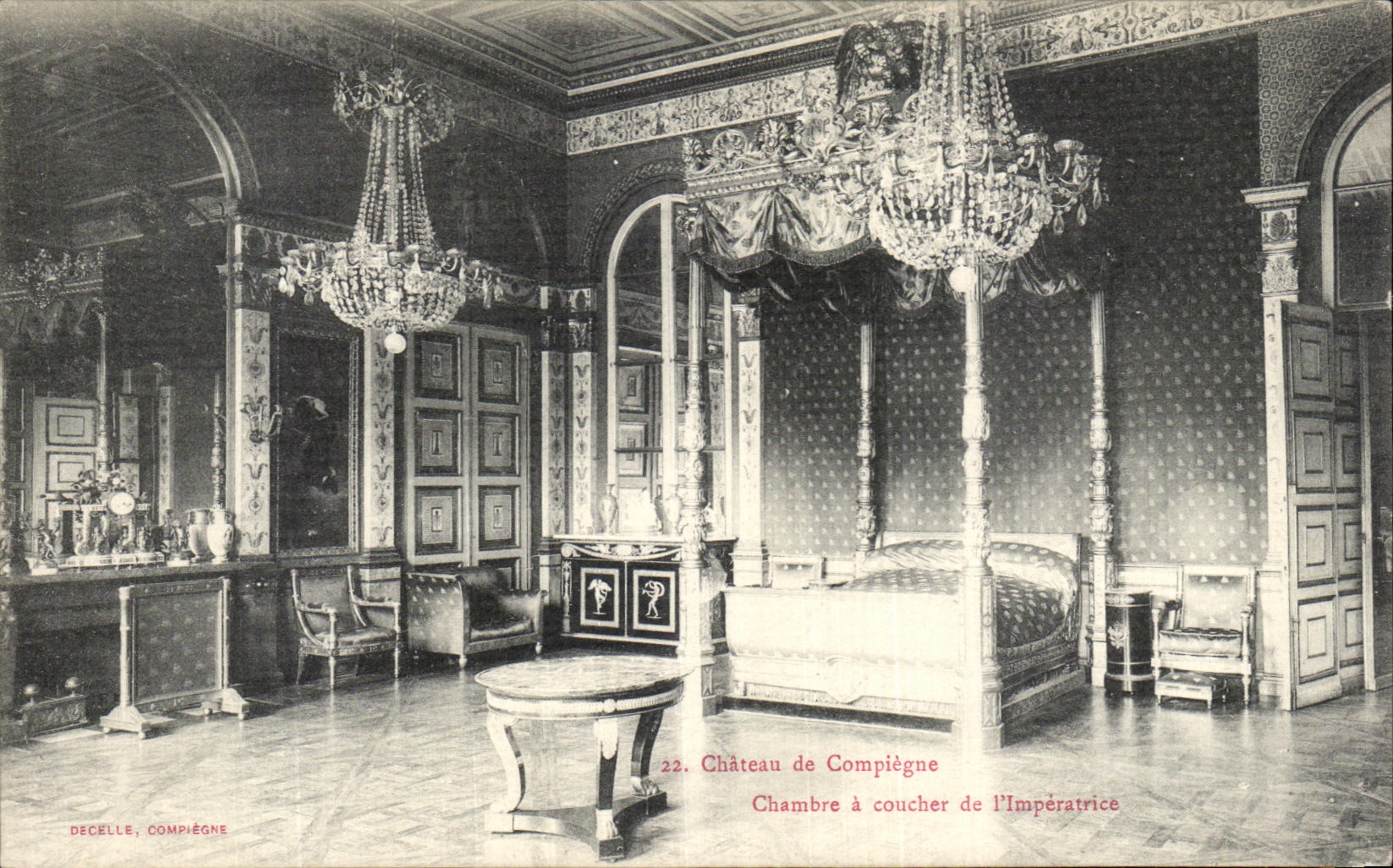 VINTAGE POSTCARD Castle of Compiegne Chambre has Coucher of I Empress