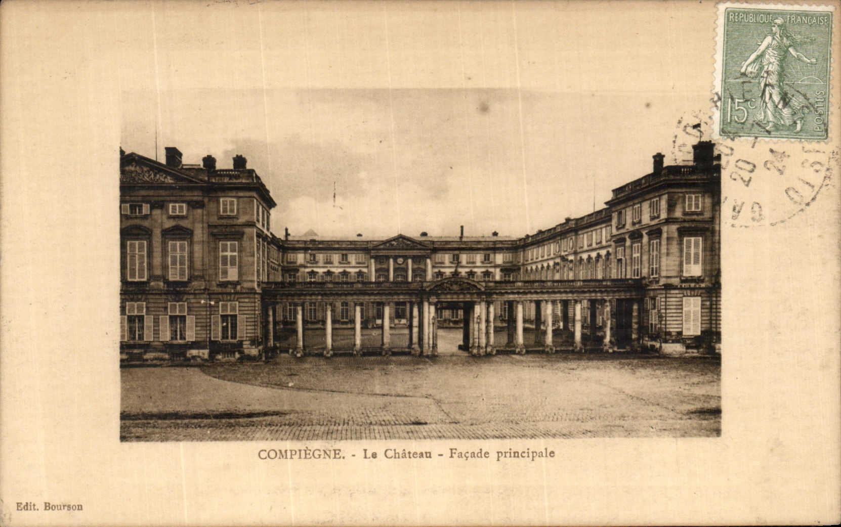VINTAGE POSTCARD Compiegne the Castle Principal Frontage